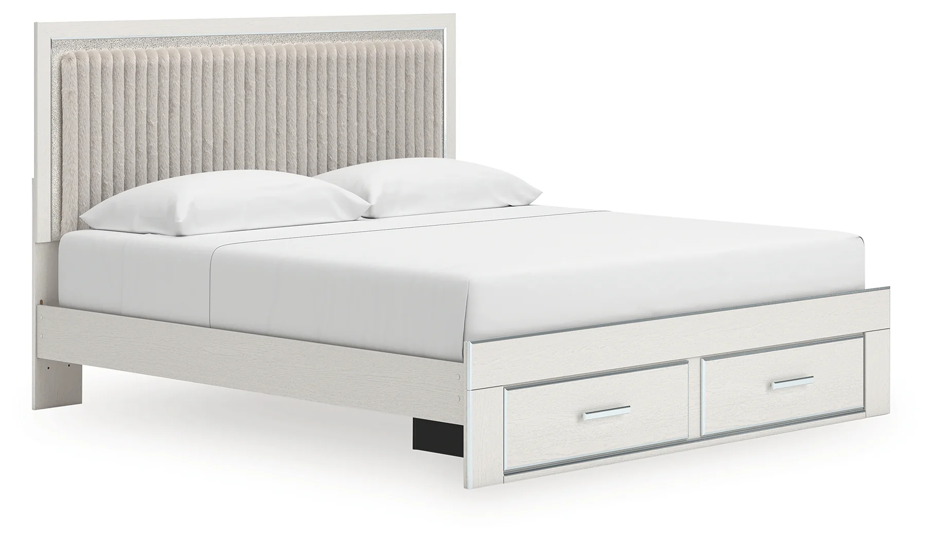 Zuraleus White King Upholstered Panel Storage Bed - Image 2