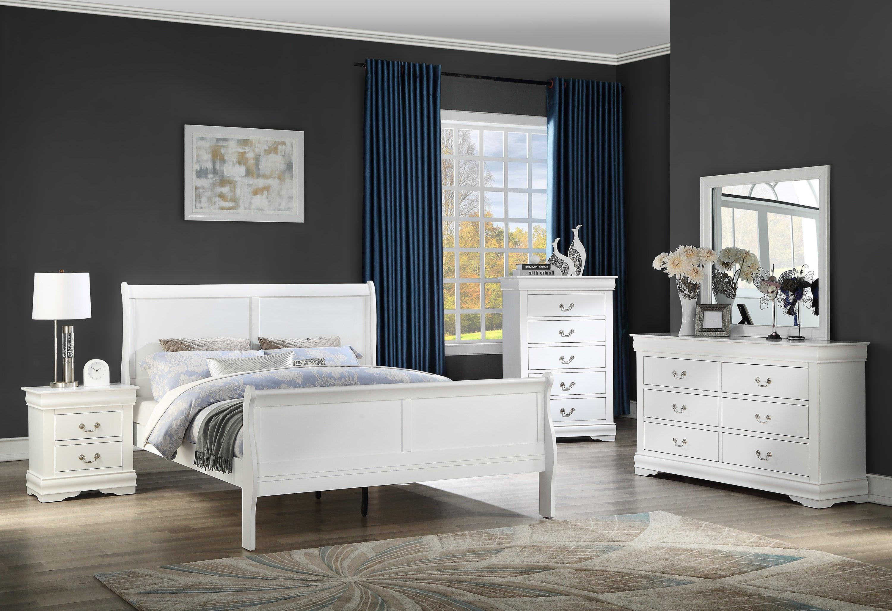 Louis Philip White Sleigh King Bed - Image 2