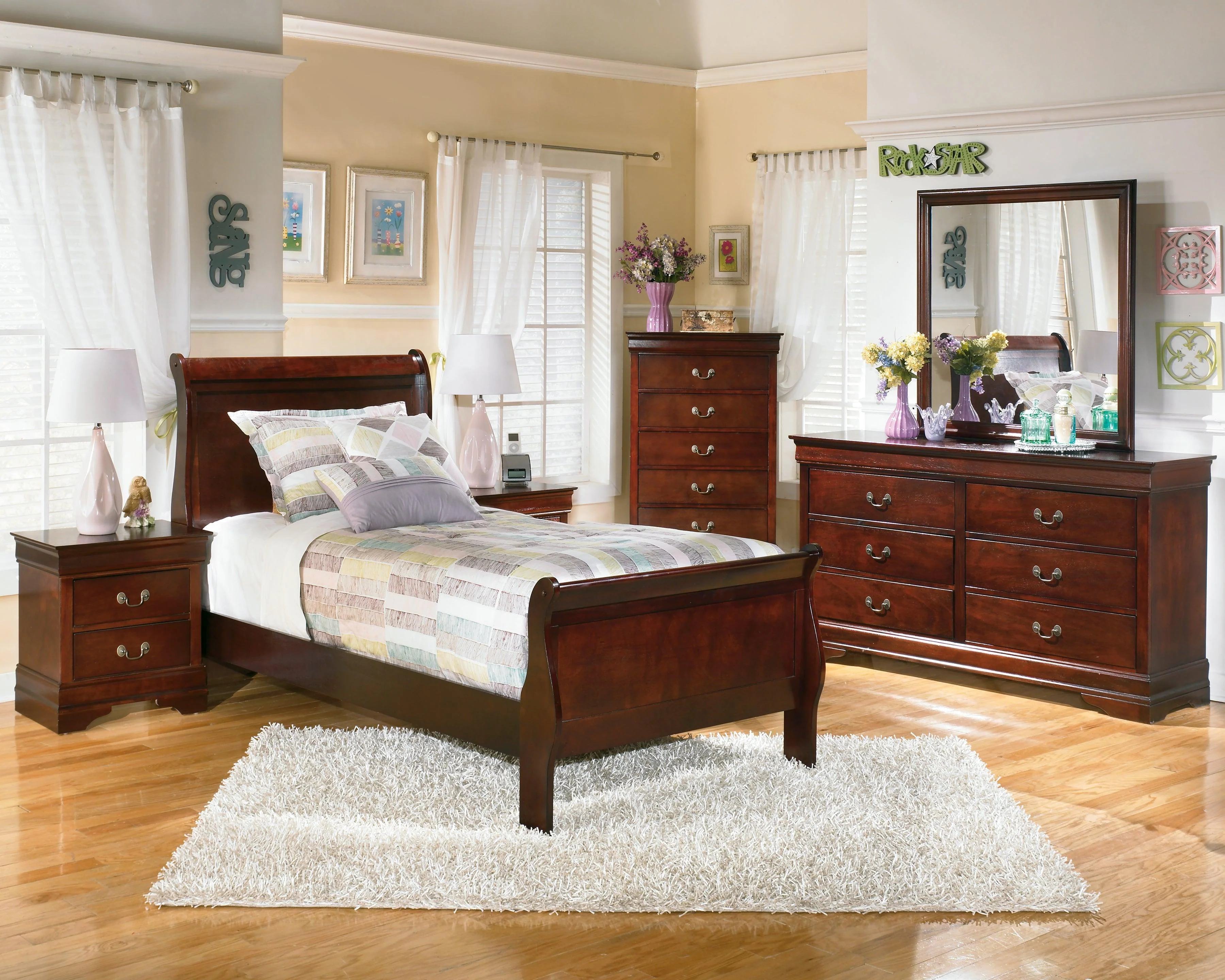 Alisdair Dark Brown Twin Sleigh Bed - Image 3