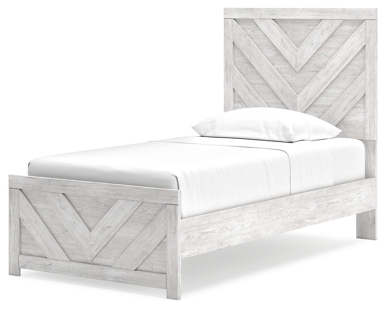 Cayboni Whitewash Twin Panel Bed - Image 3