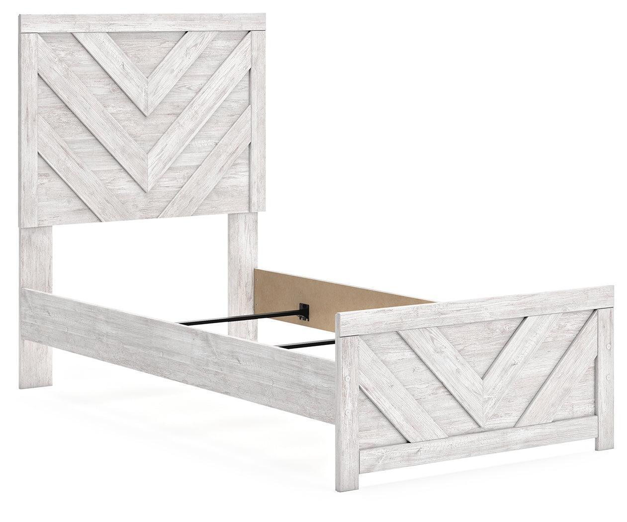 Cayboni Whitewash Twin Panel Bed - Image 2