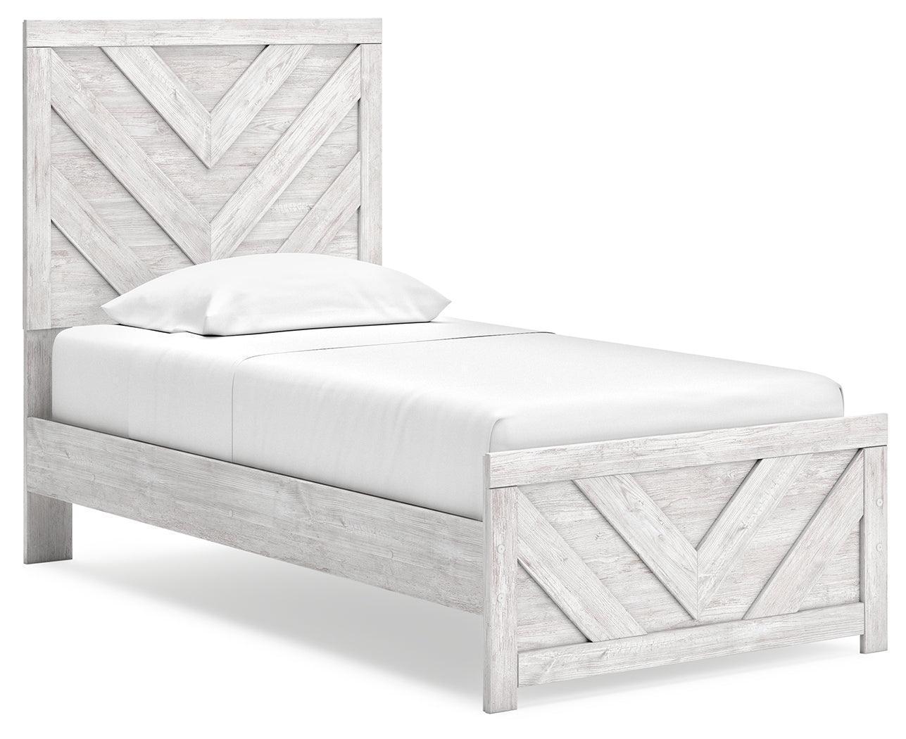 Cayboni Whitewash Twin Panel Bed - Image 1