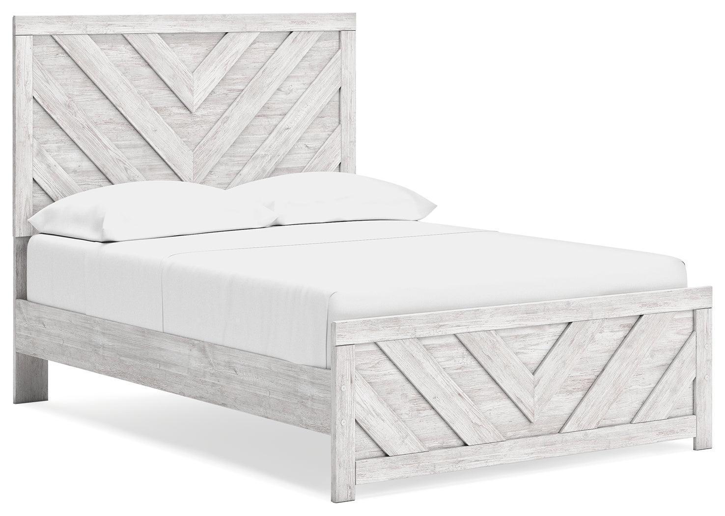 Cayboni Whitewash Full Panel Bed - Image 1