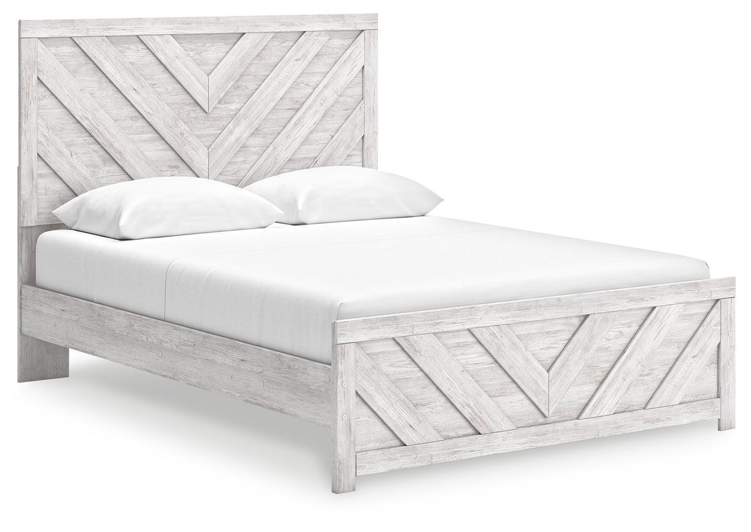 Cayboni Whitewash Queen Panel Bed - Image 1