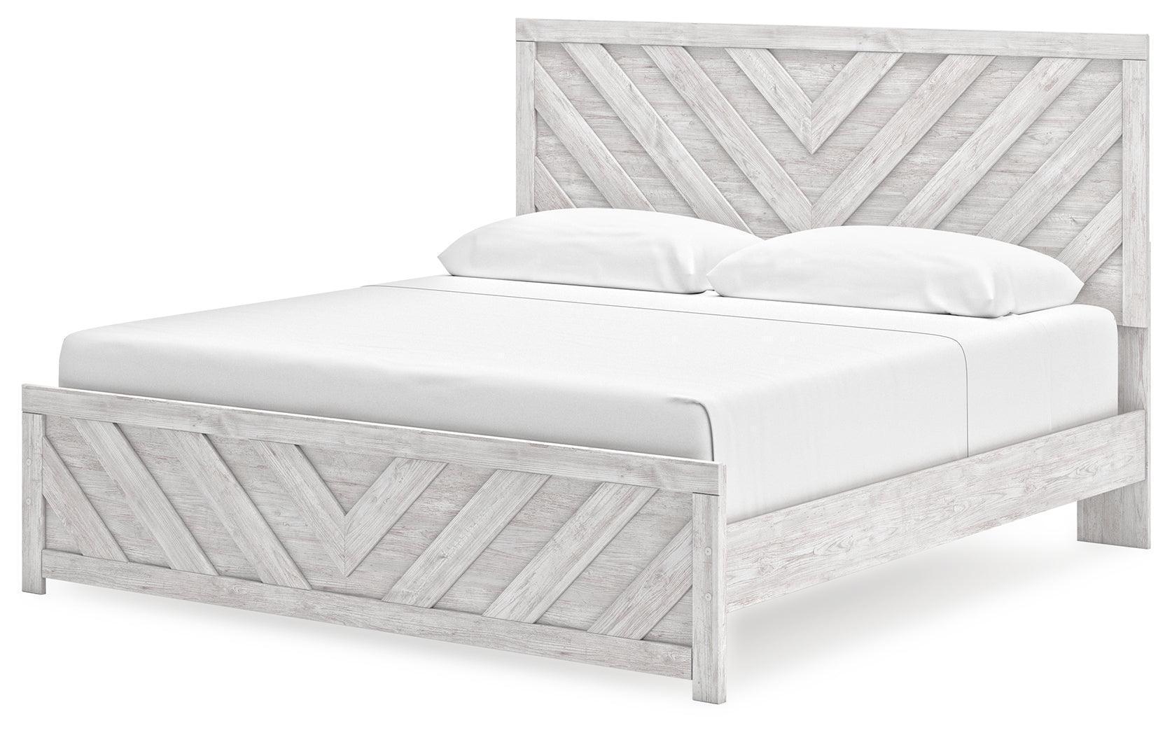 Cayboni Whitewash King Panel Bed - Image 3