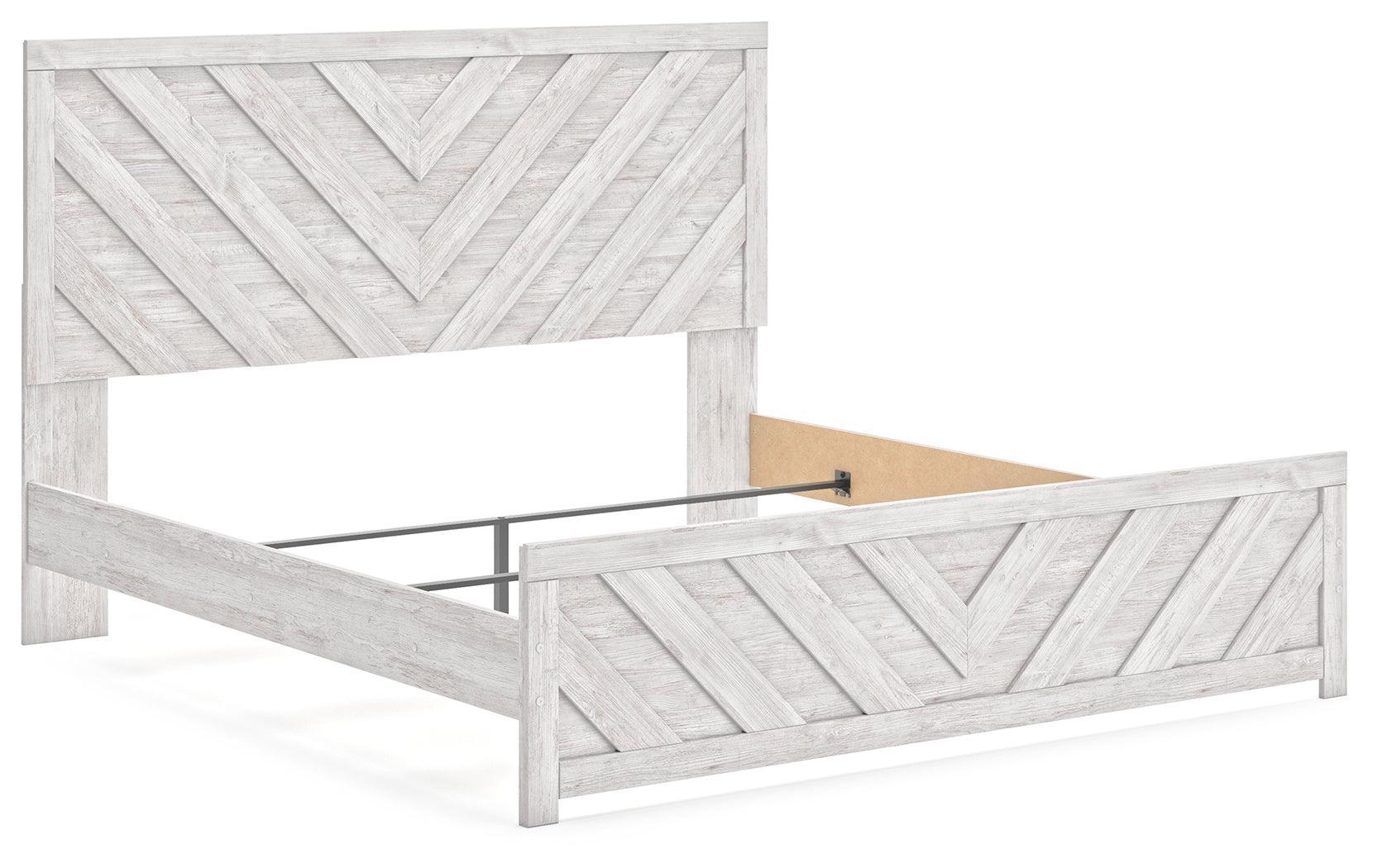 Cayboni Whitewash King Panel Bed - Image 2