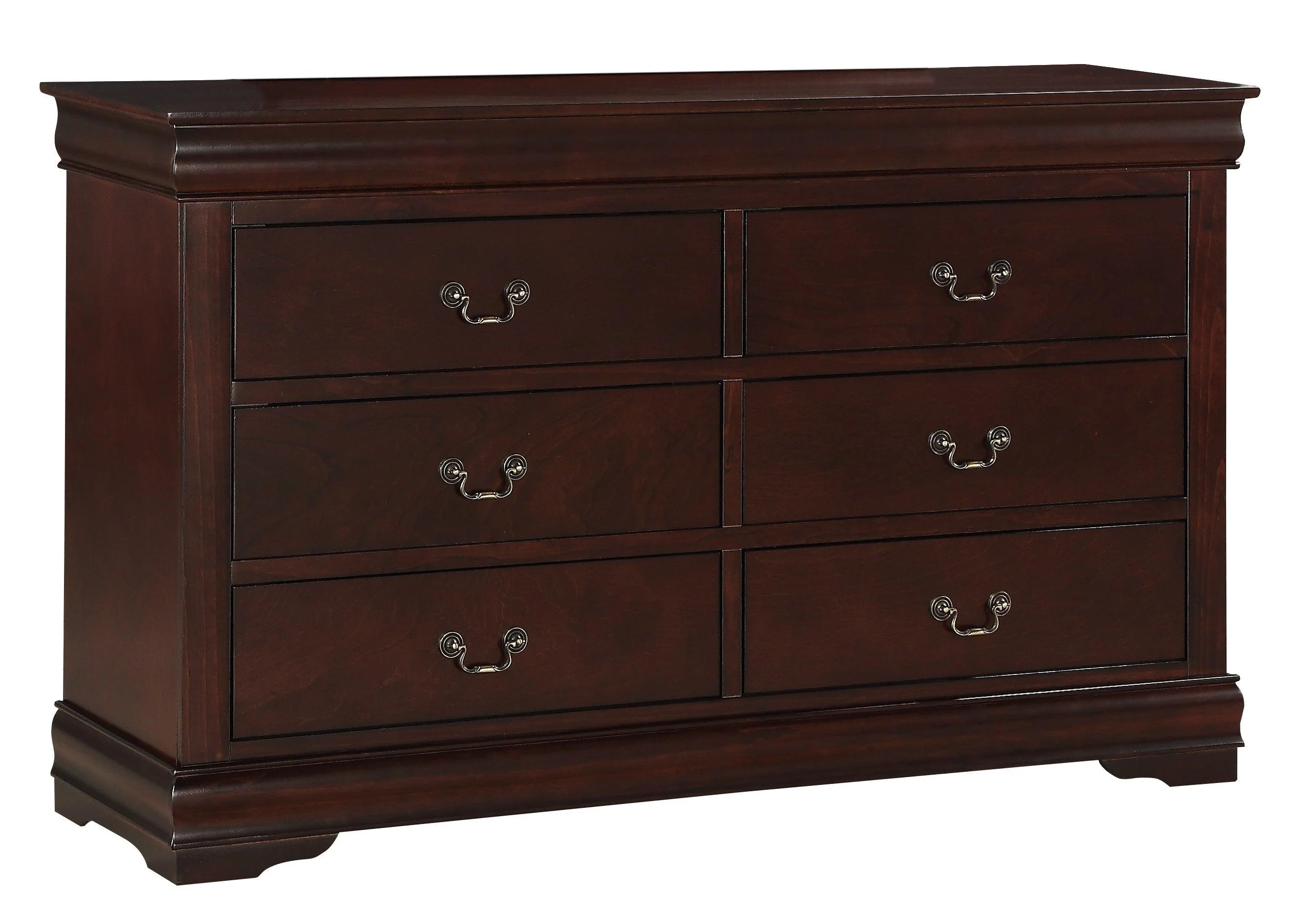 Louis Philip Nightstand Cherry Pewter 2 Drawers - Image 3