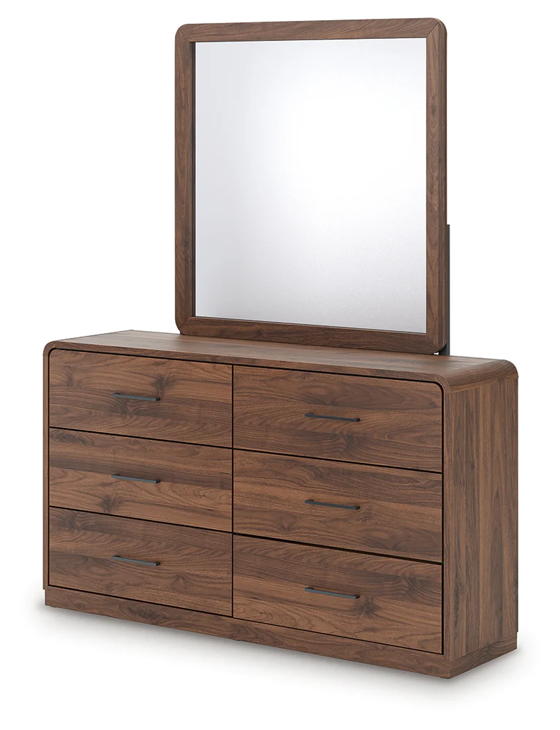 Fortlorn Walnut Brown Dresser and Mirror - Image 3