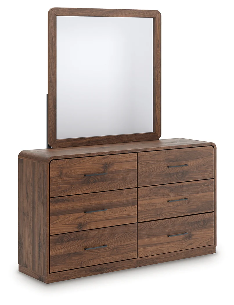 Fortlorn Walnut Brown Dresser and Mirror - Image 1