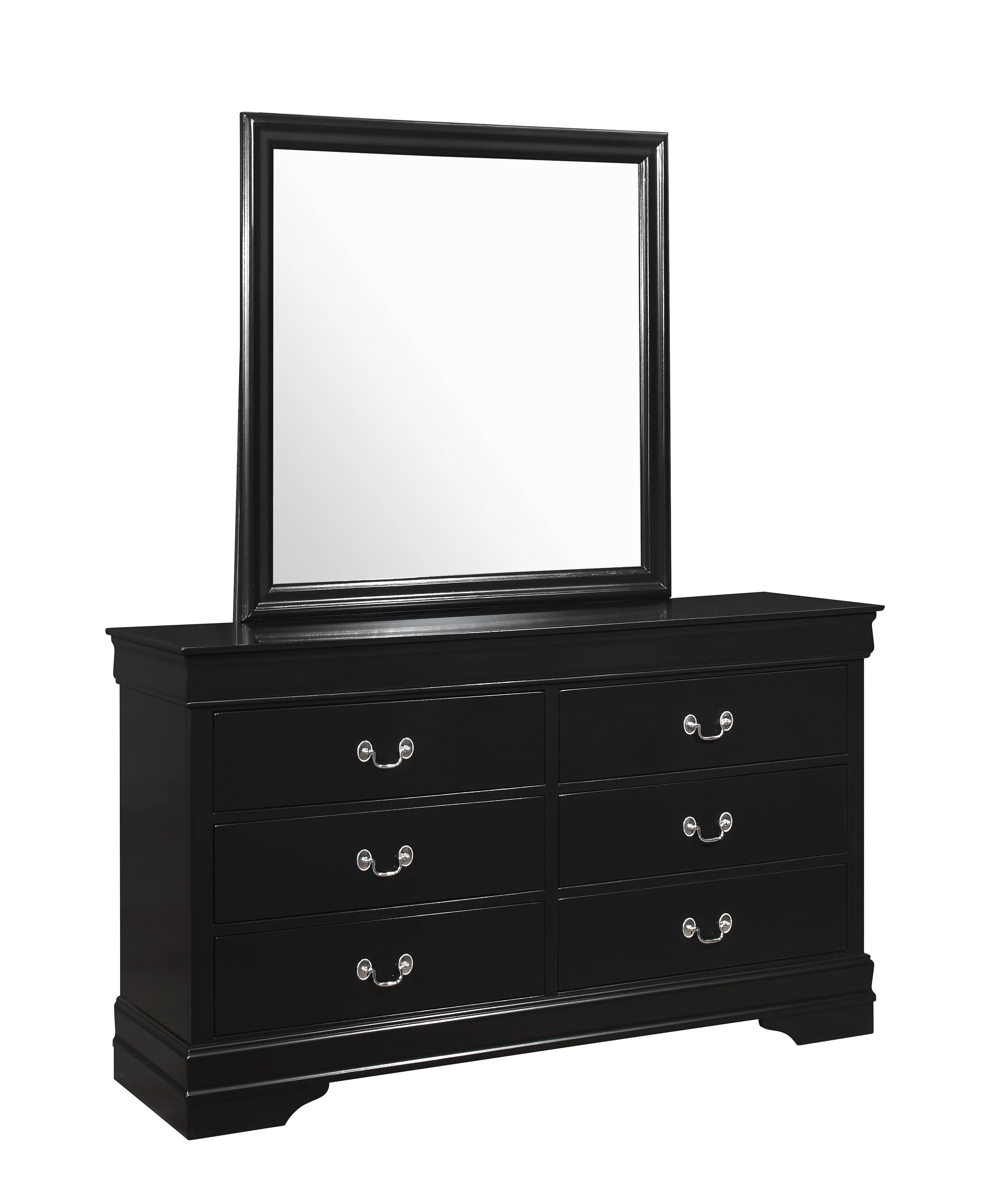Louis Philip Nightstand Black Pewter 2 Drawers - Image 2