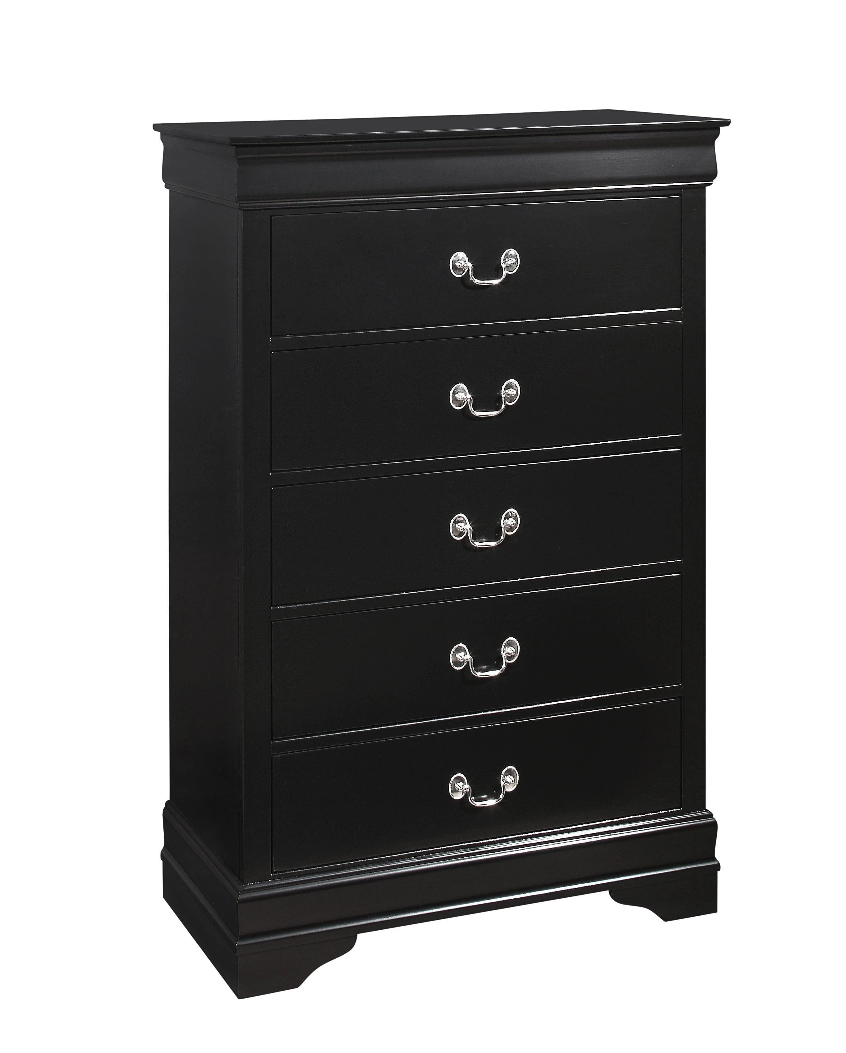 Louis Philip Nightstand Black Pewter 2 Drawers - Image 3