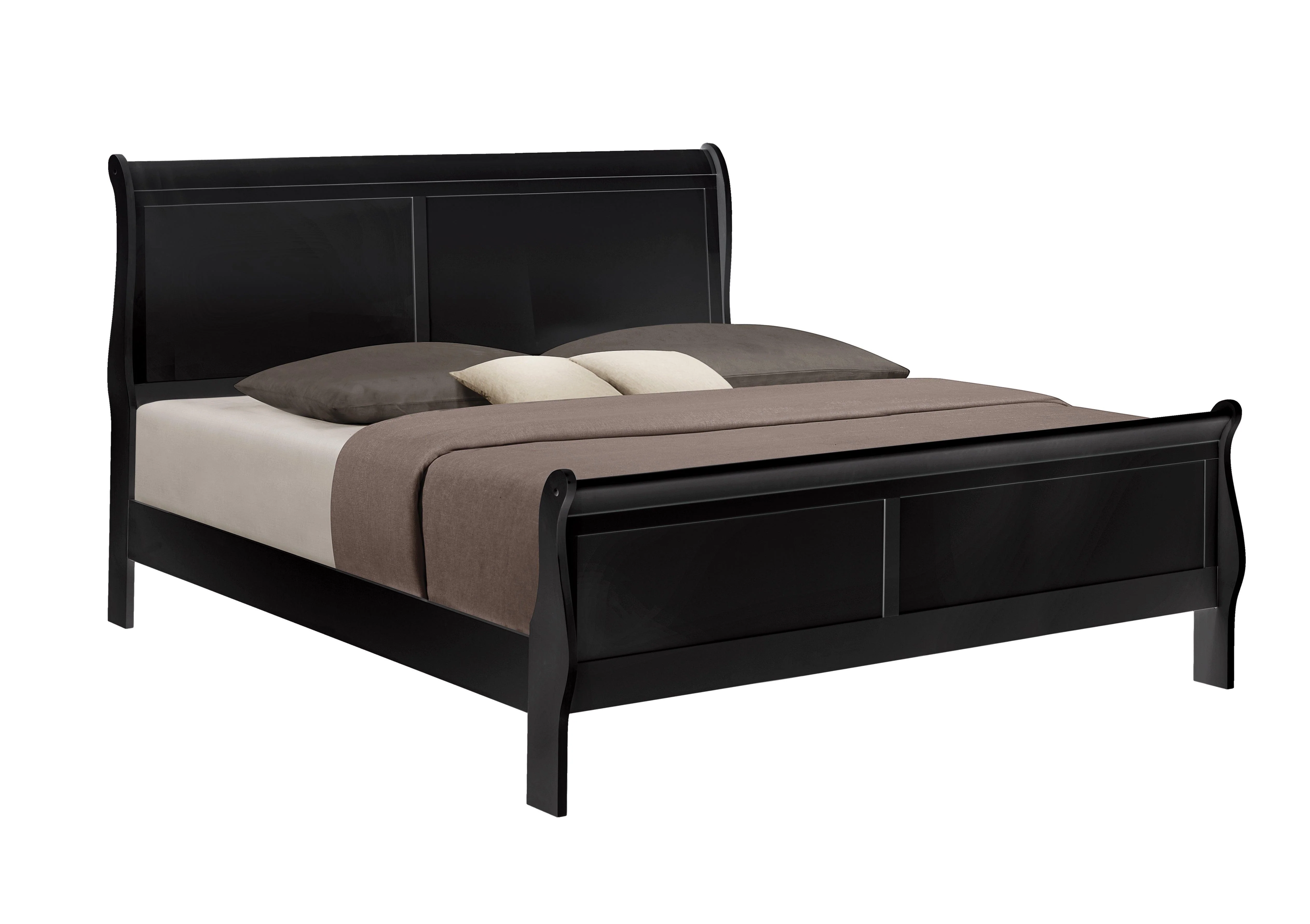 Louis Philip Black Sleigh Bedroom Set - Image 2