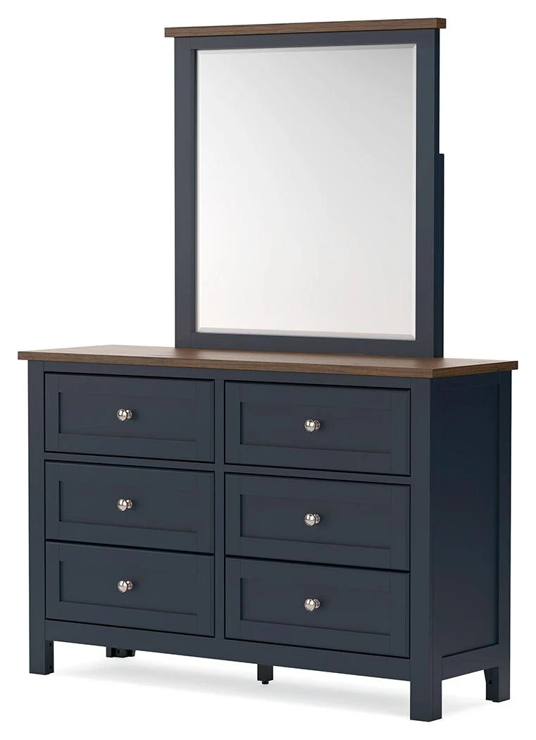 Landocken Brown/Blue Dresser and Mirror - Image 3