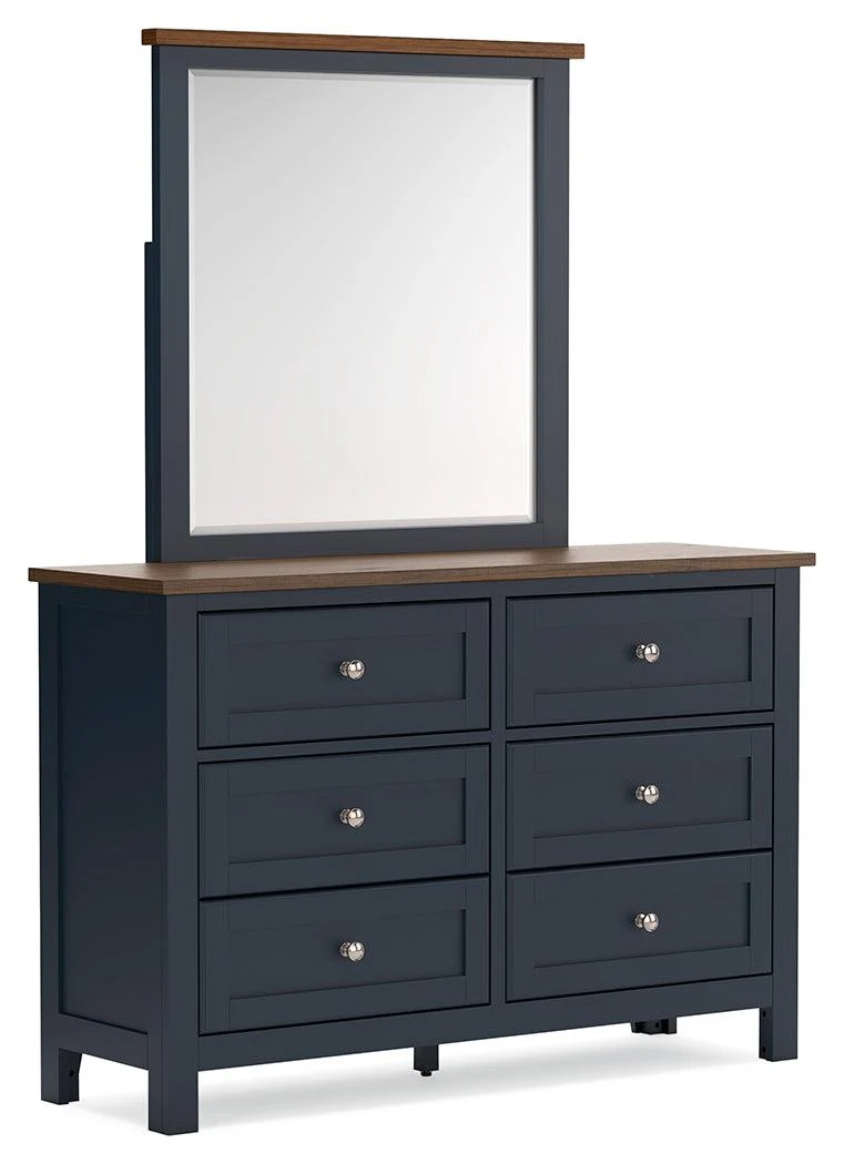 Landocken Brown/Blue Dresser and Mirror - Image 2
