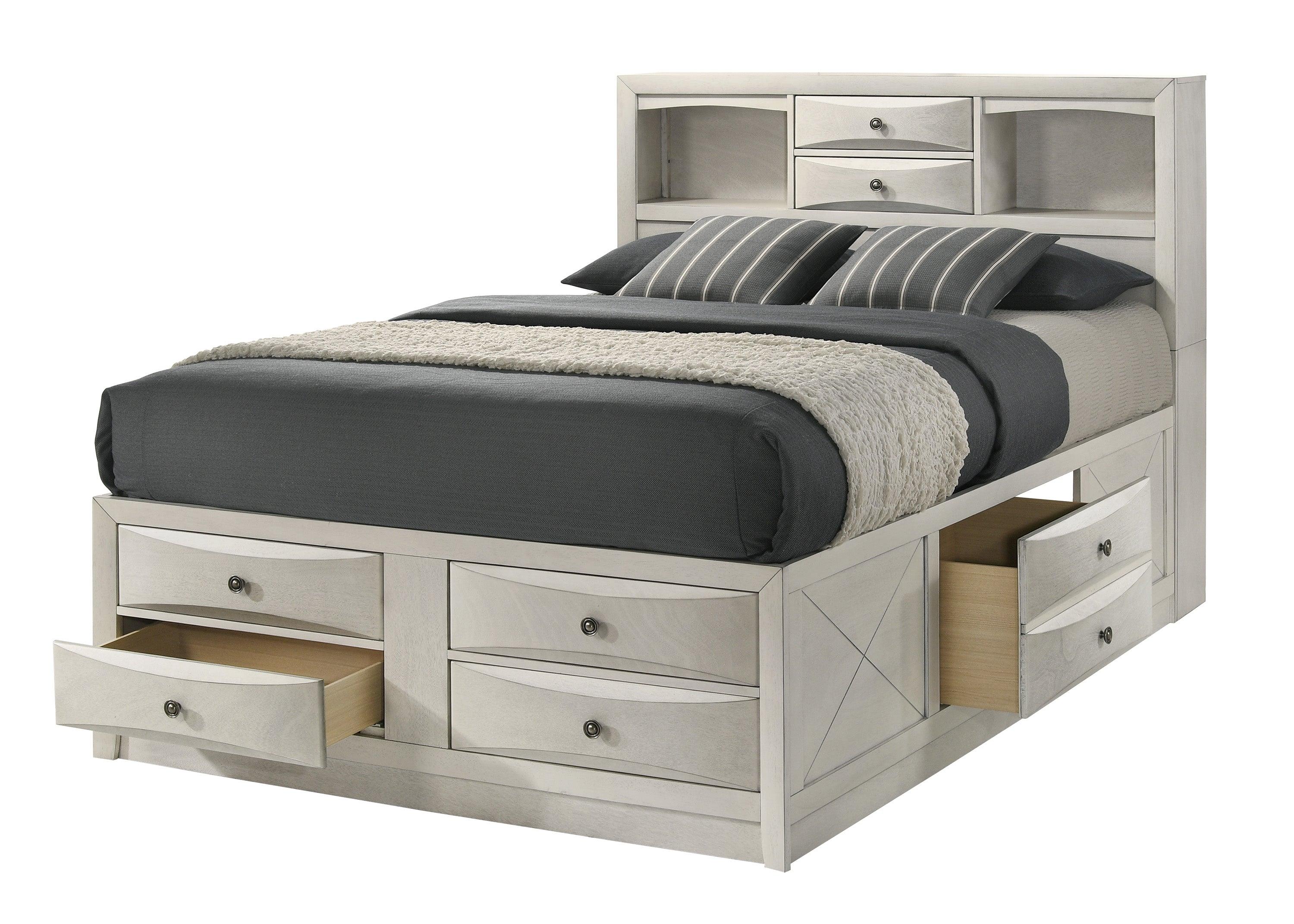 Emily White Storage Platform King Bed - Image 3