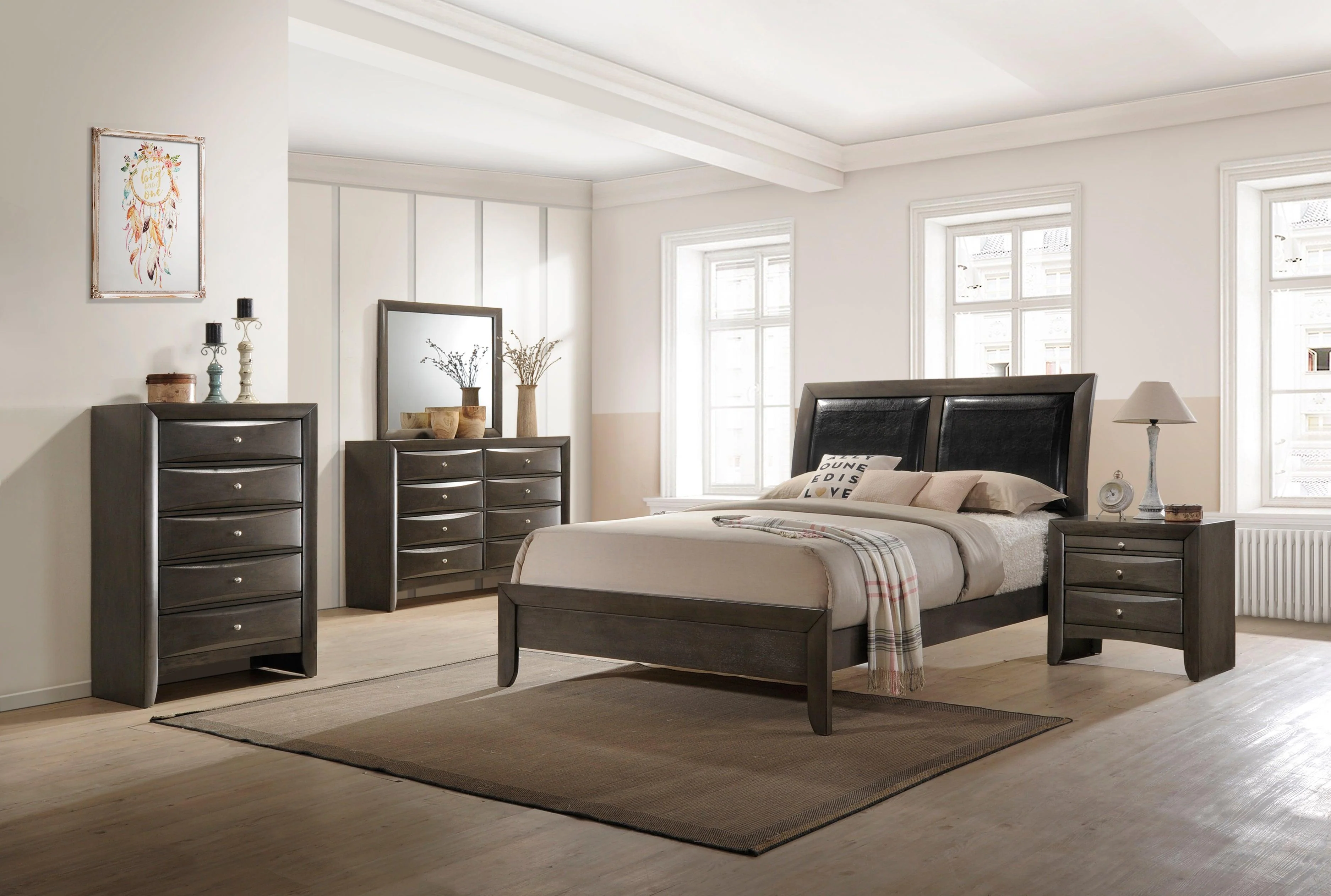 Emily Dresser Gray 8 Drawers Grey - Image 3