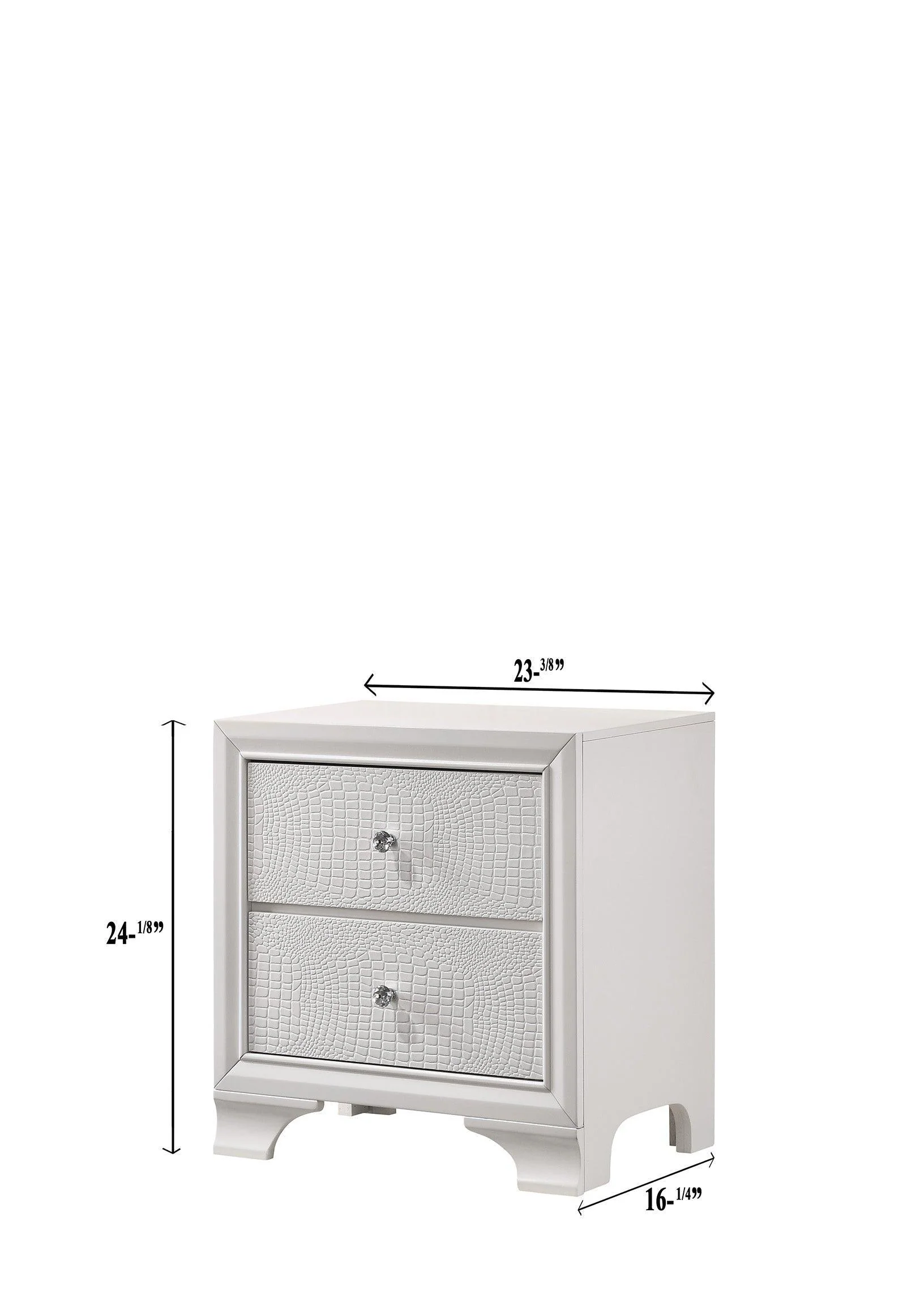 Lyssa Nightstand Frost 3 Drawers - Image 2