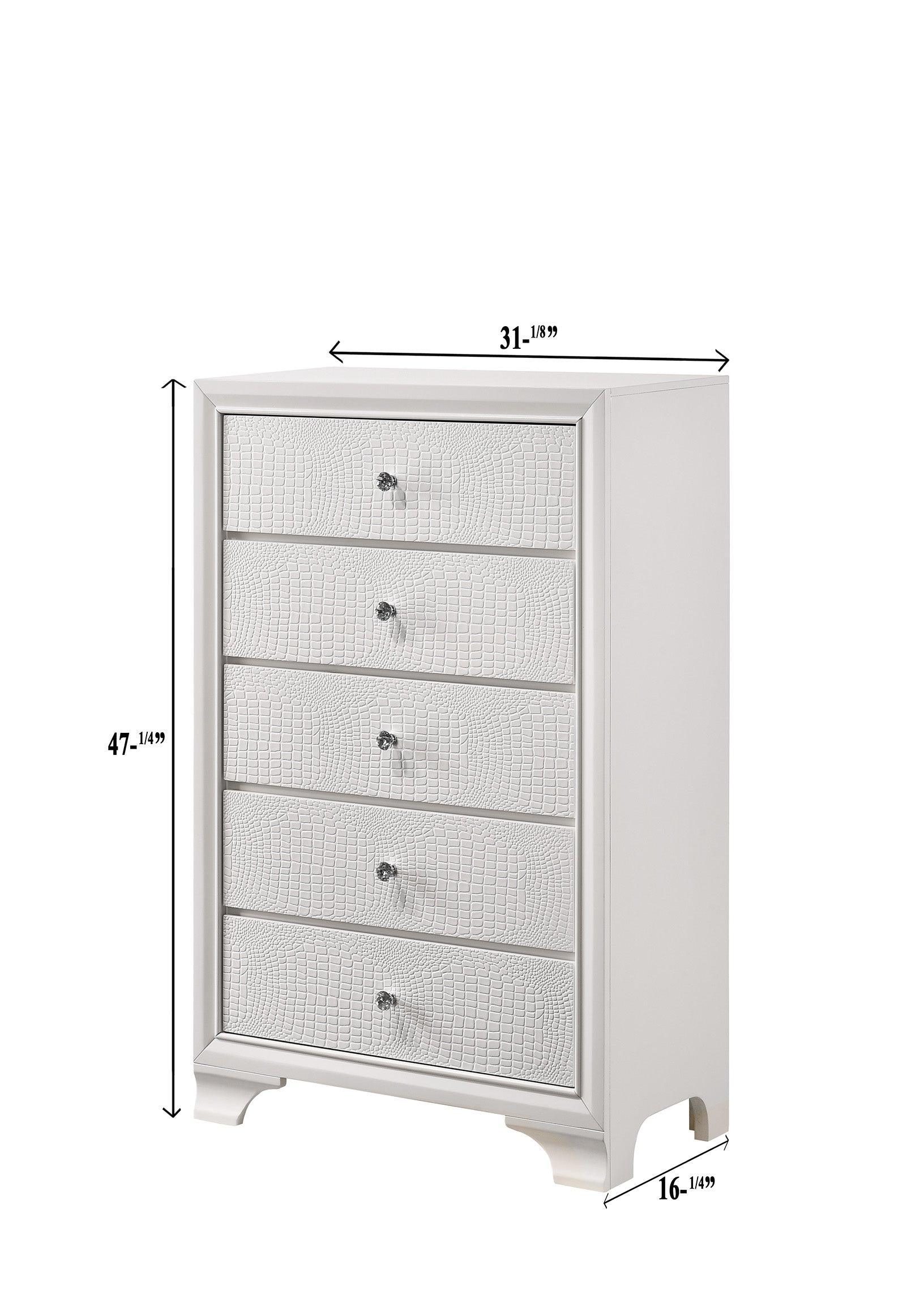Lyssa Chest Frost Faux 5 Drawers - Image 2