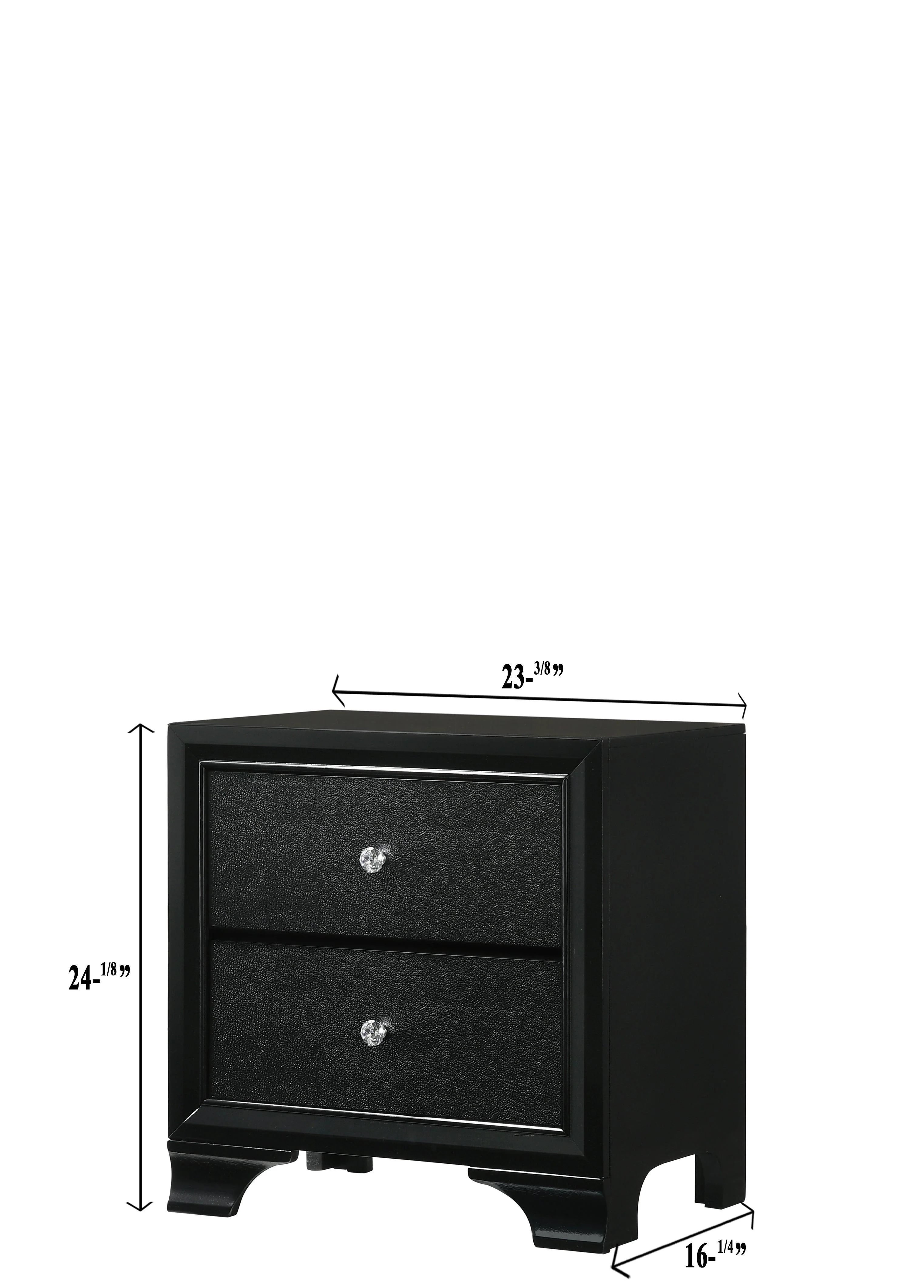 Micah Nightstand Black 2 Drawers - Image 2