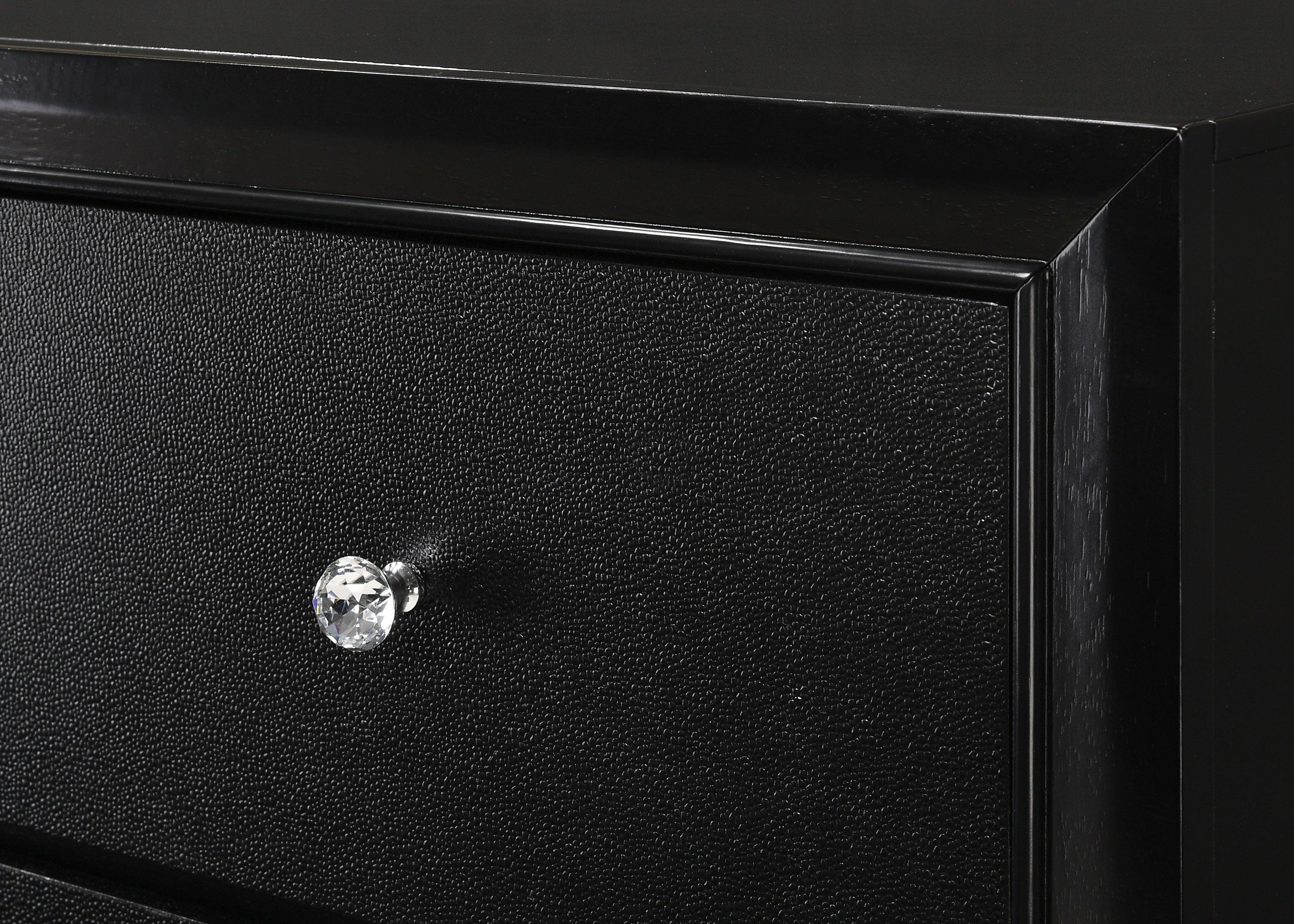 Micah Chest Black Faux 5 Drawers - Image 3