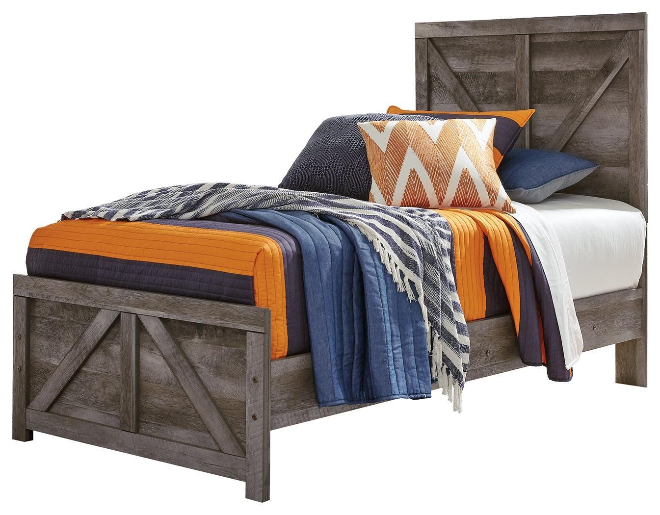 Wynnlow Gray Twin Crossbuck Panel Bed - Image 3