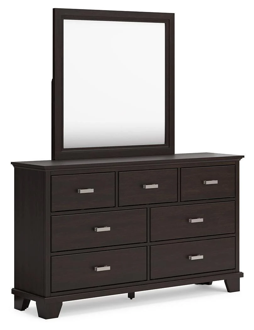 Covetown Dark Brown Dresser And Mirror - Image 2