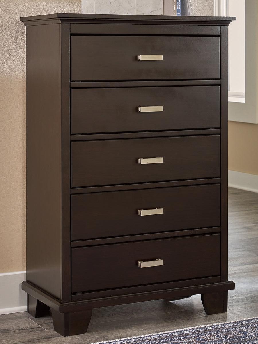 Covetown Dark Brown Chest Of Drawers - Image 1