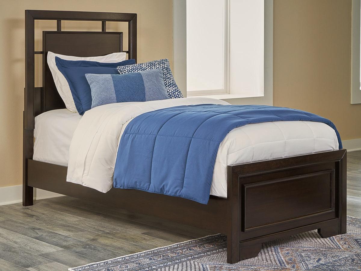 Covetown Dark Brown Twin Panel Bed - Image 1
