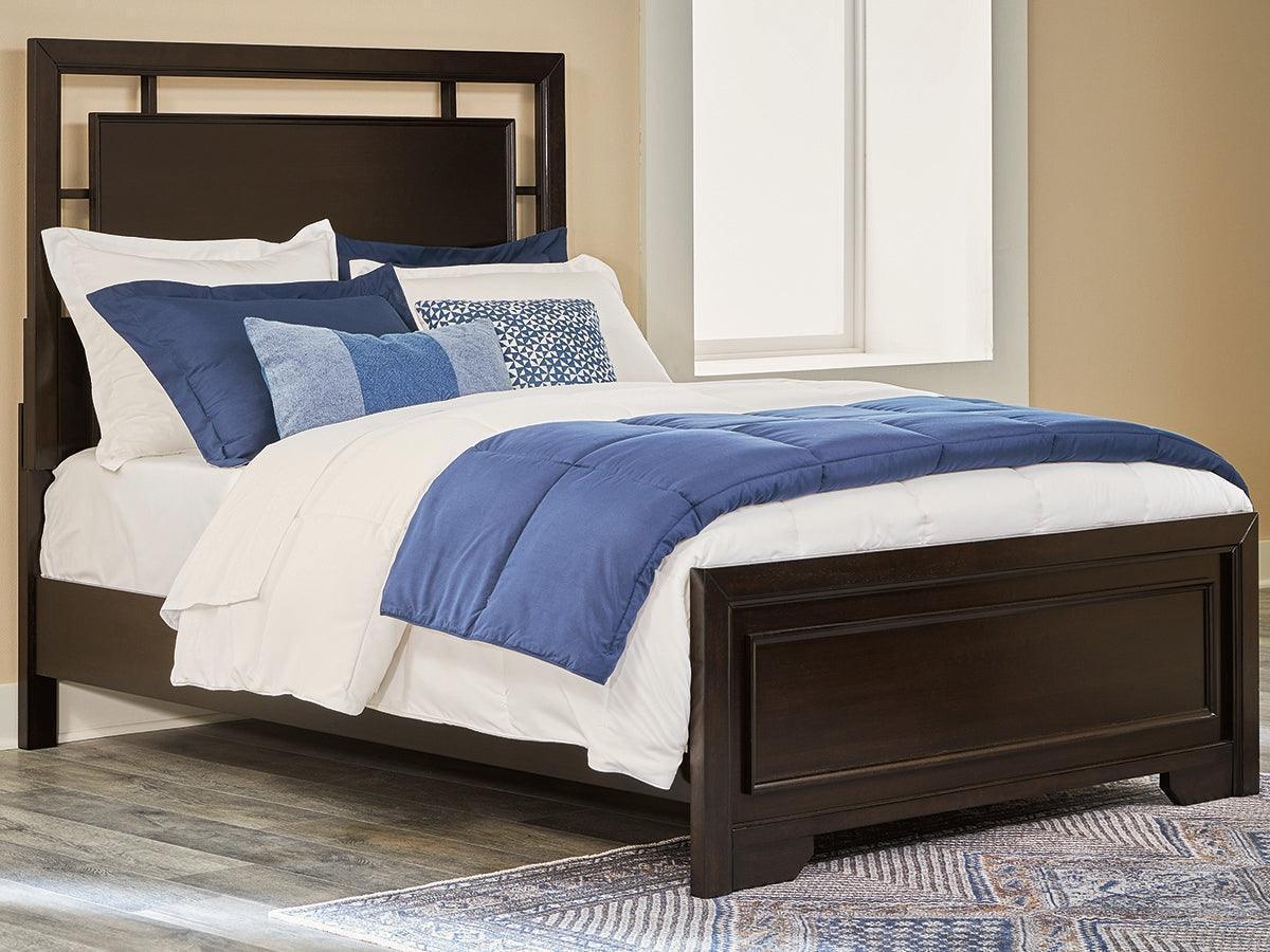 Covetown Dark Brown Full Panel Bed - Image 1