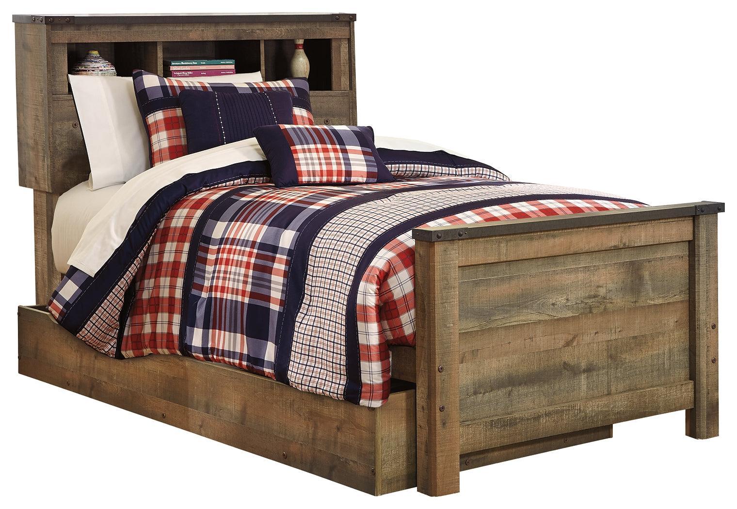 Trinell Brown Twin Bookcase Bed With 1 Large Storage Drawer - Image 2