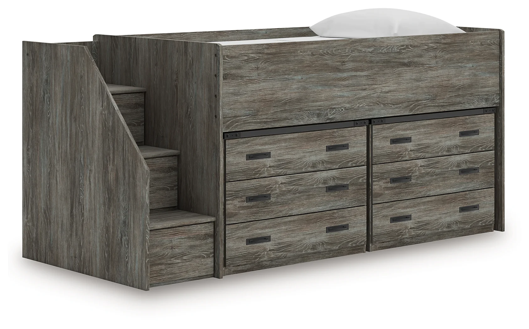 Frandern Warm Gray Twin Loft Bed with Drawer Storage - Image 2