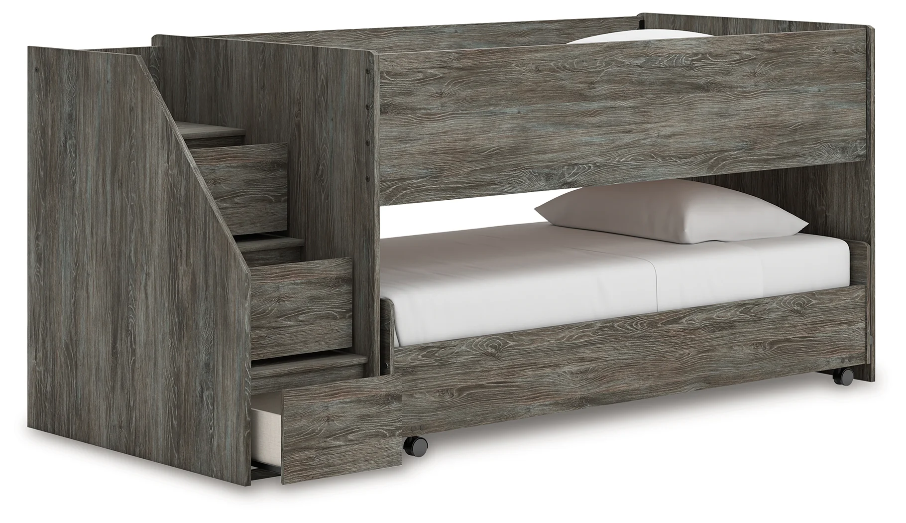 Frandern Gray Twin over Twin Loft Bed - Image 3