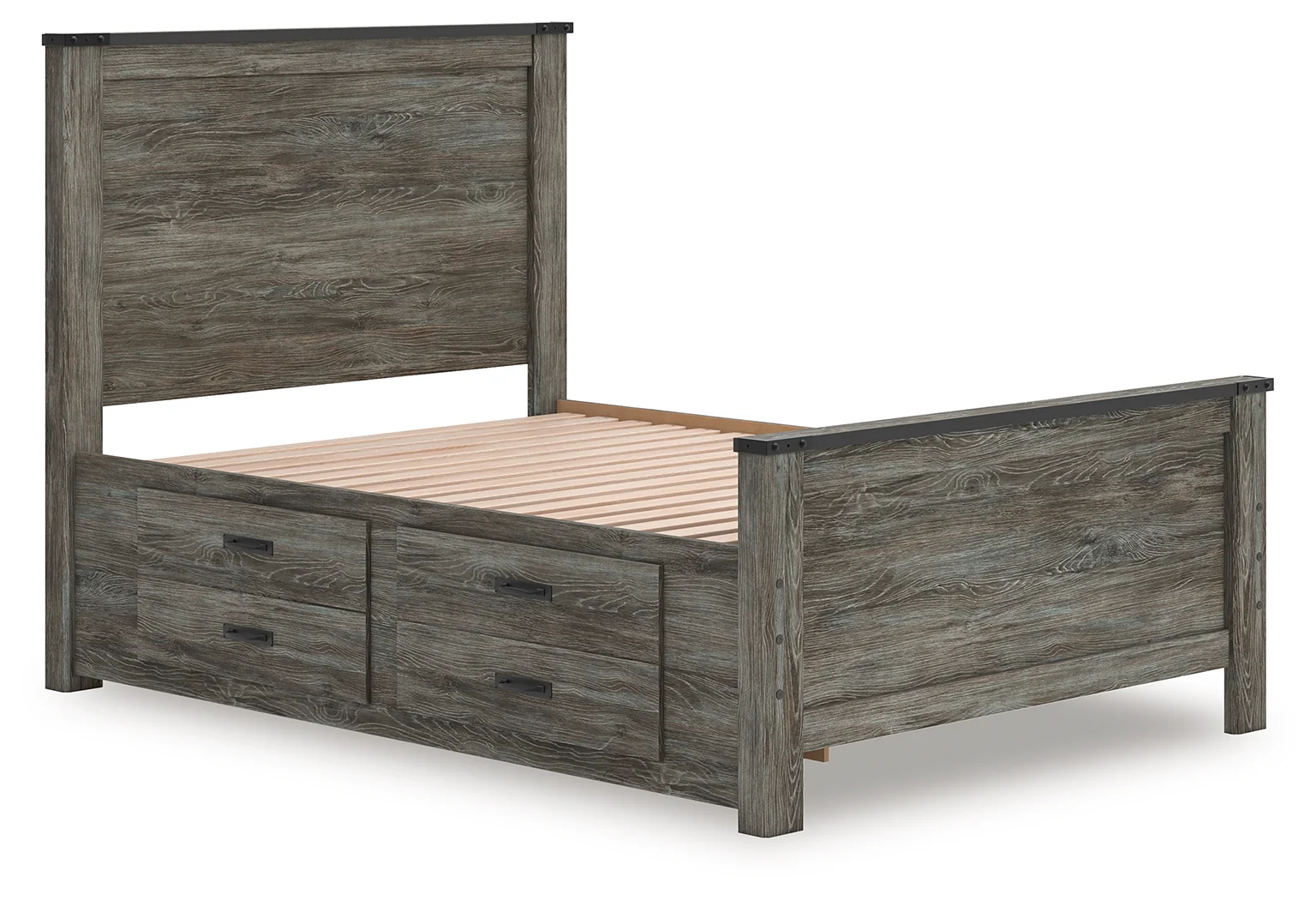 Frandern Black/Gray Full Panel Bed with Storage - Image 2