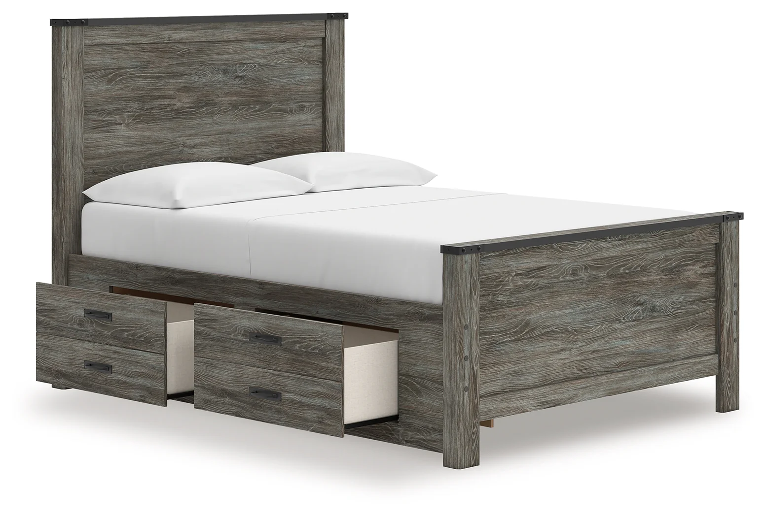 Frandern Black/Gray Full Panel Bed with Storage - Image 3