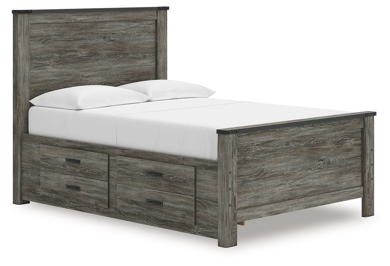 Frandern Black/Gray Full Panel Bed with Storage - Image 1