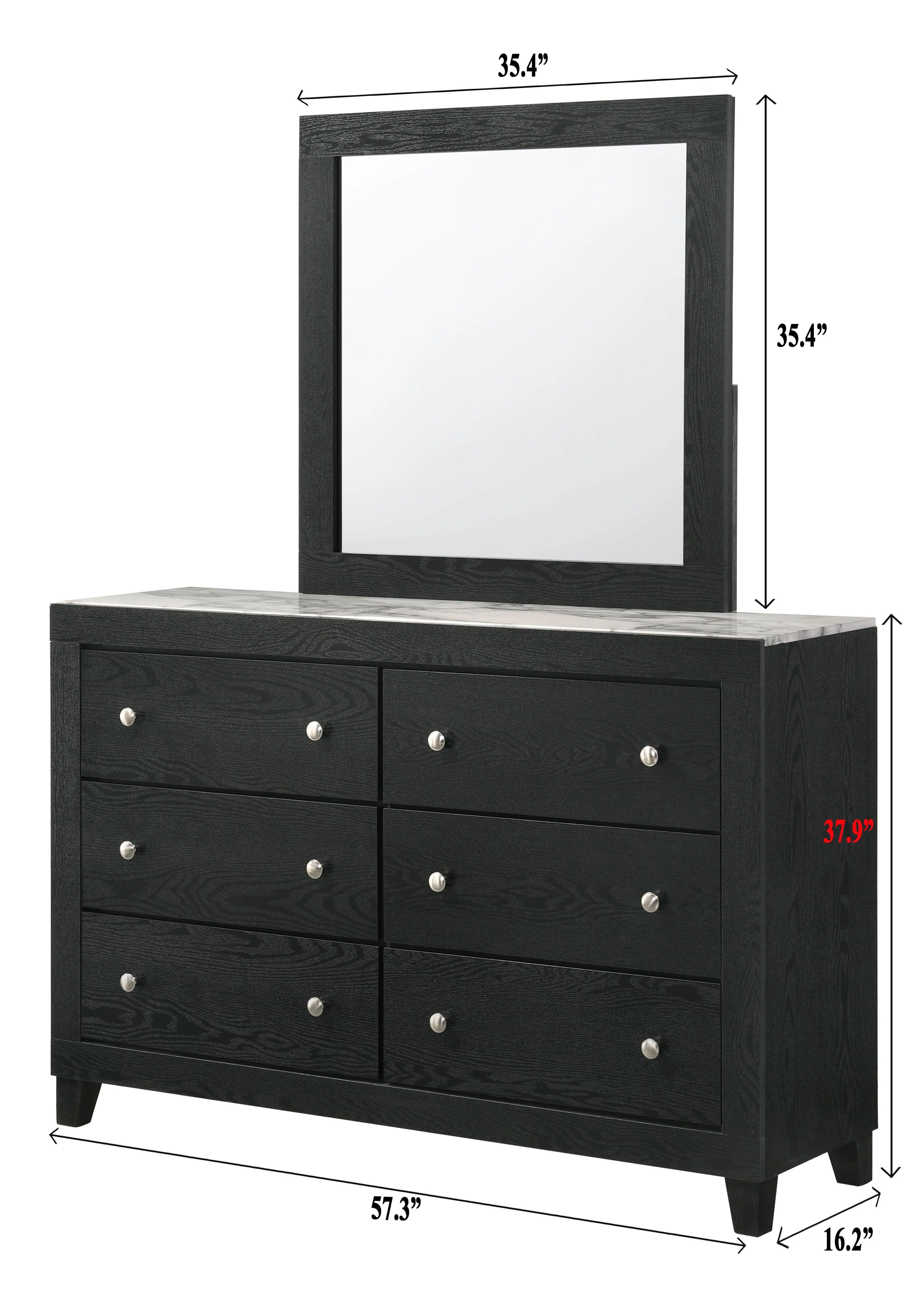 Cadence Dresser Black 6 Drawers - Image 2