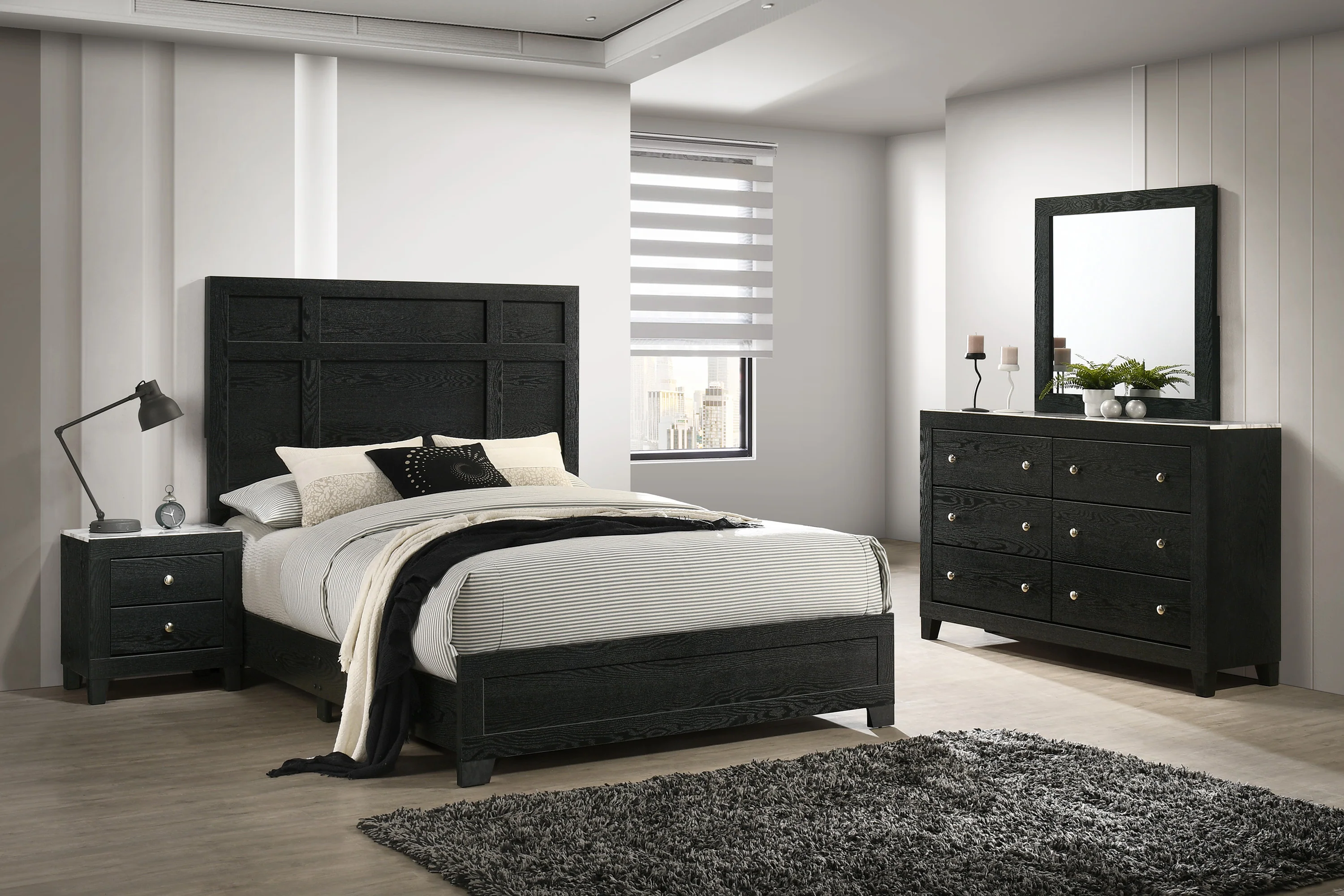 Cadence Black Panel Bedroom Set - Image 2