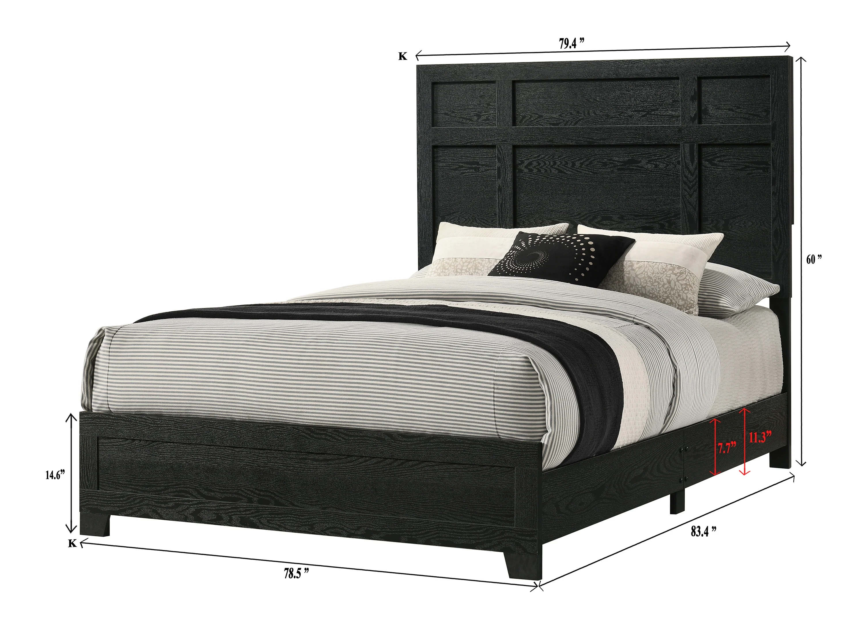 Cadence Black Panel King Bed - Image 3