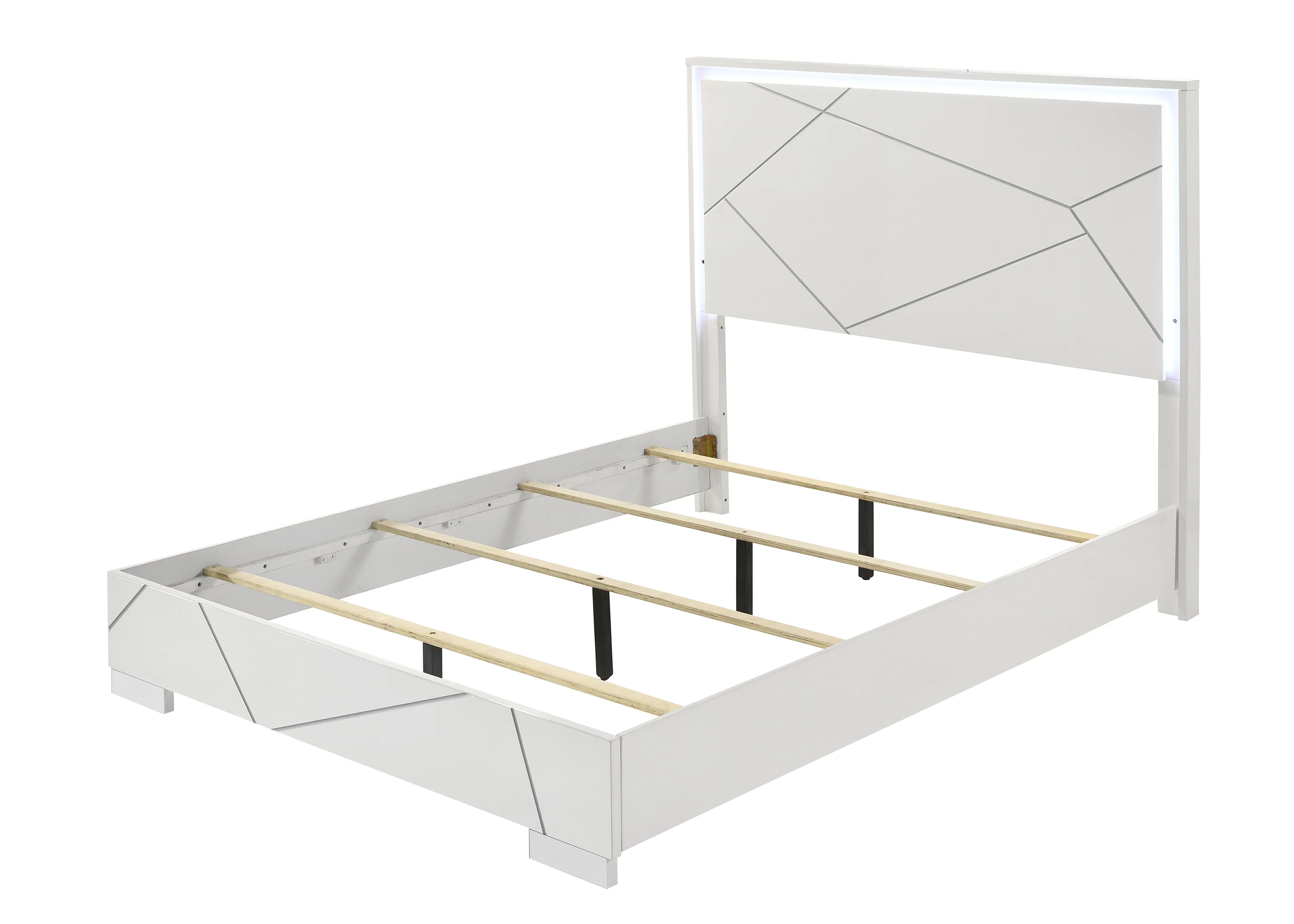Ayla White LED Panel Bedroom Set - Image 3