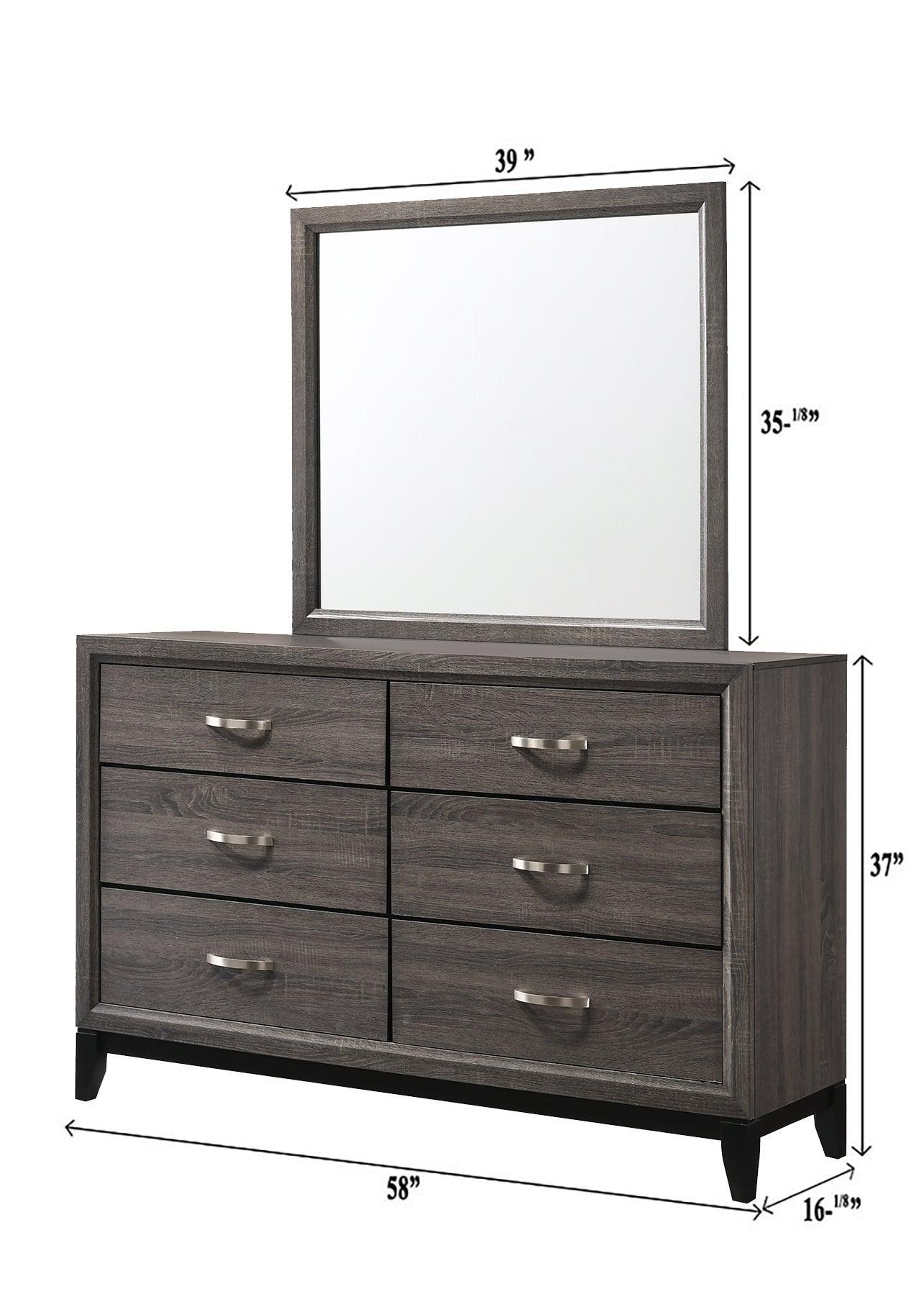 Akerson Dresser Gray 6 Drawers - Image 3