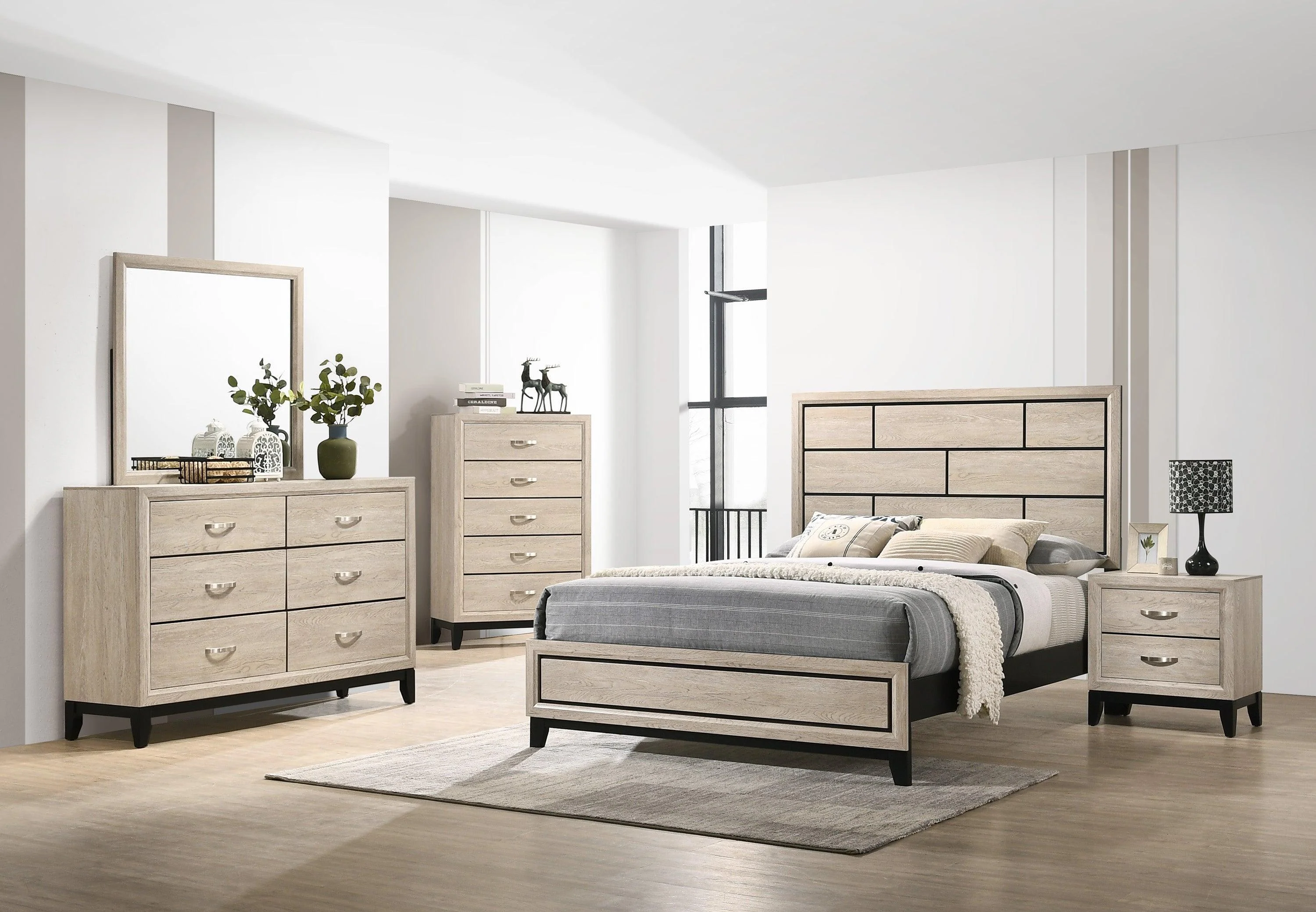 Akerson Cream Panel King Bed - Image 2
