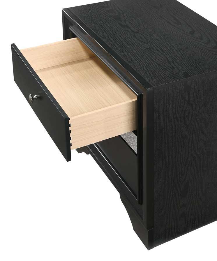 Regata Nightstand Black Silvers 2 Drawers - Image 3
