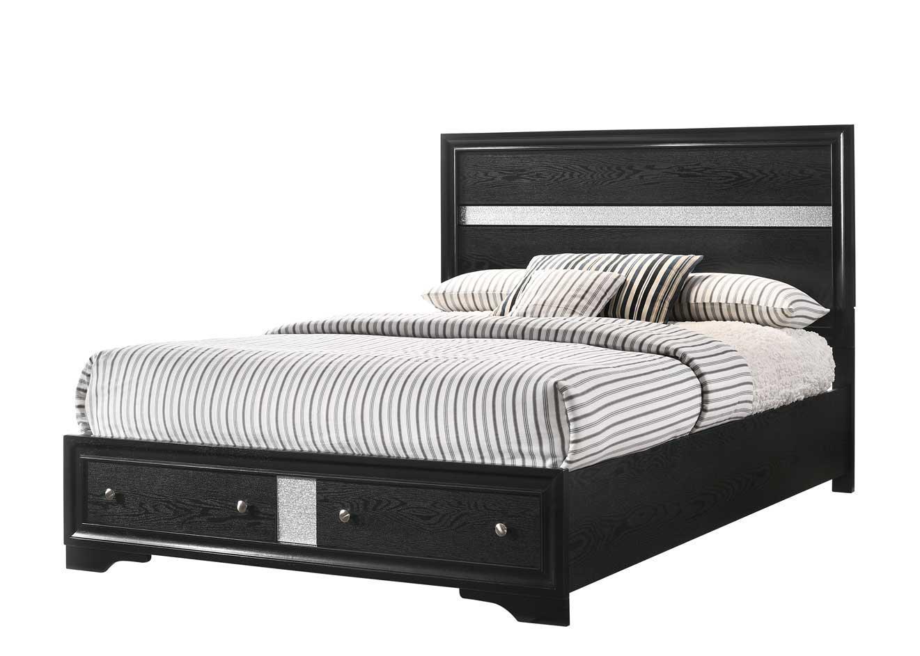 Regata Black Silver Storage Platform Bedroom Set - Image 2