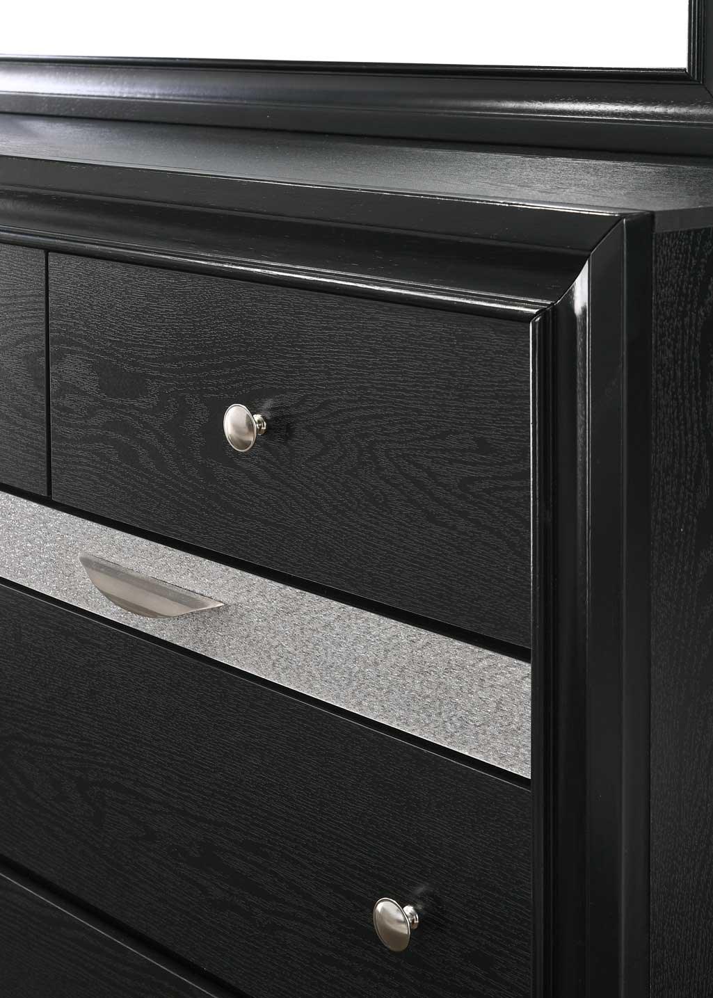 Regata Chest Black silver 5 Drawers - Image 3