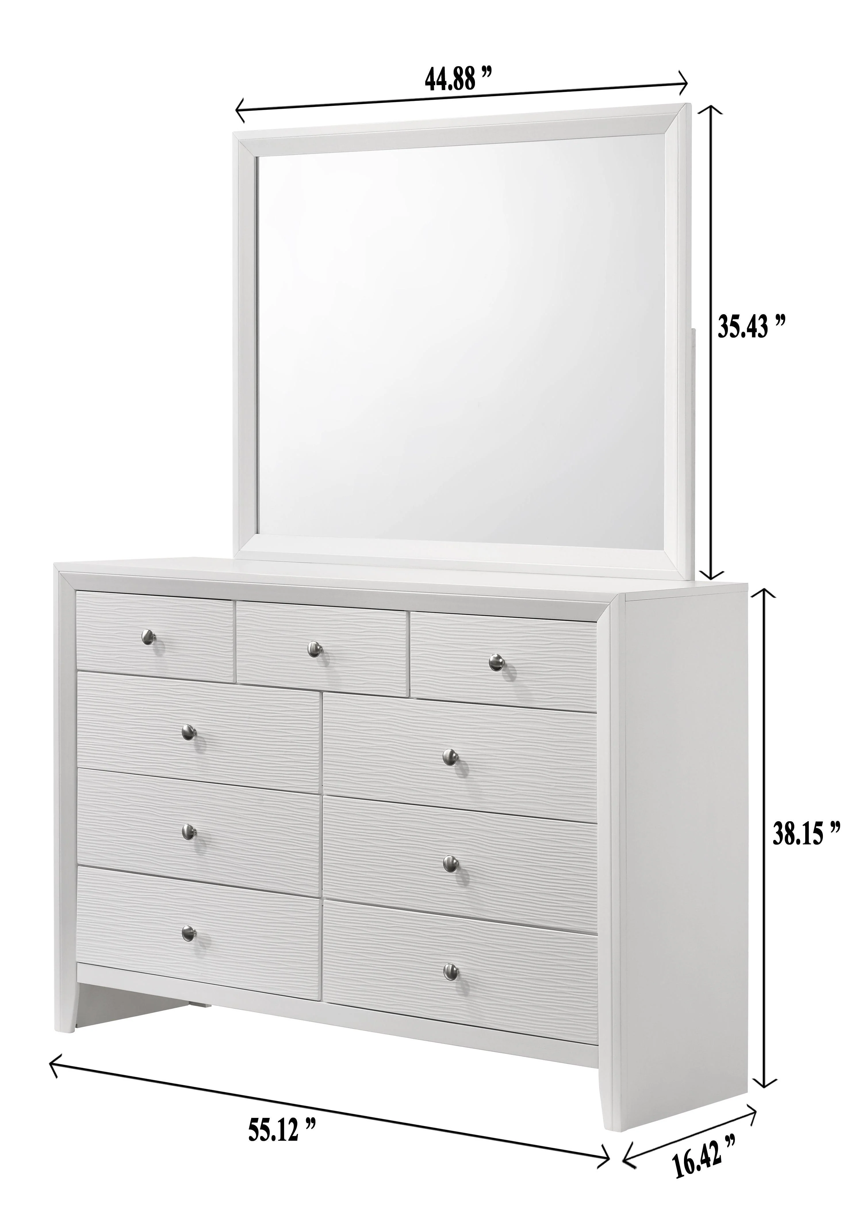 Evan Dresser White 9 Drawers - Image 3