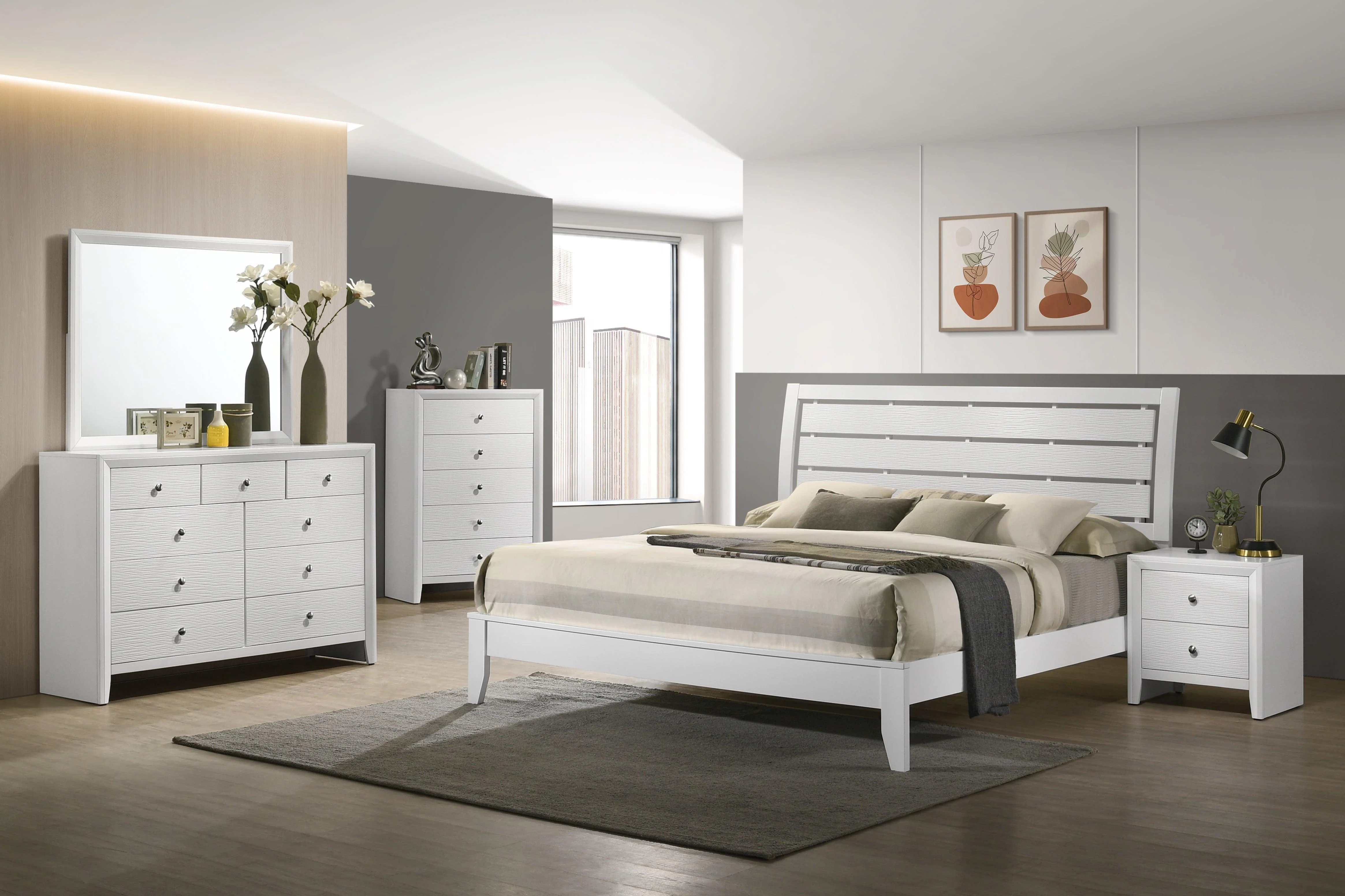 Evan White Veneer Sleigh Twin Bed - Image 2