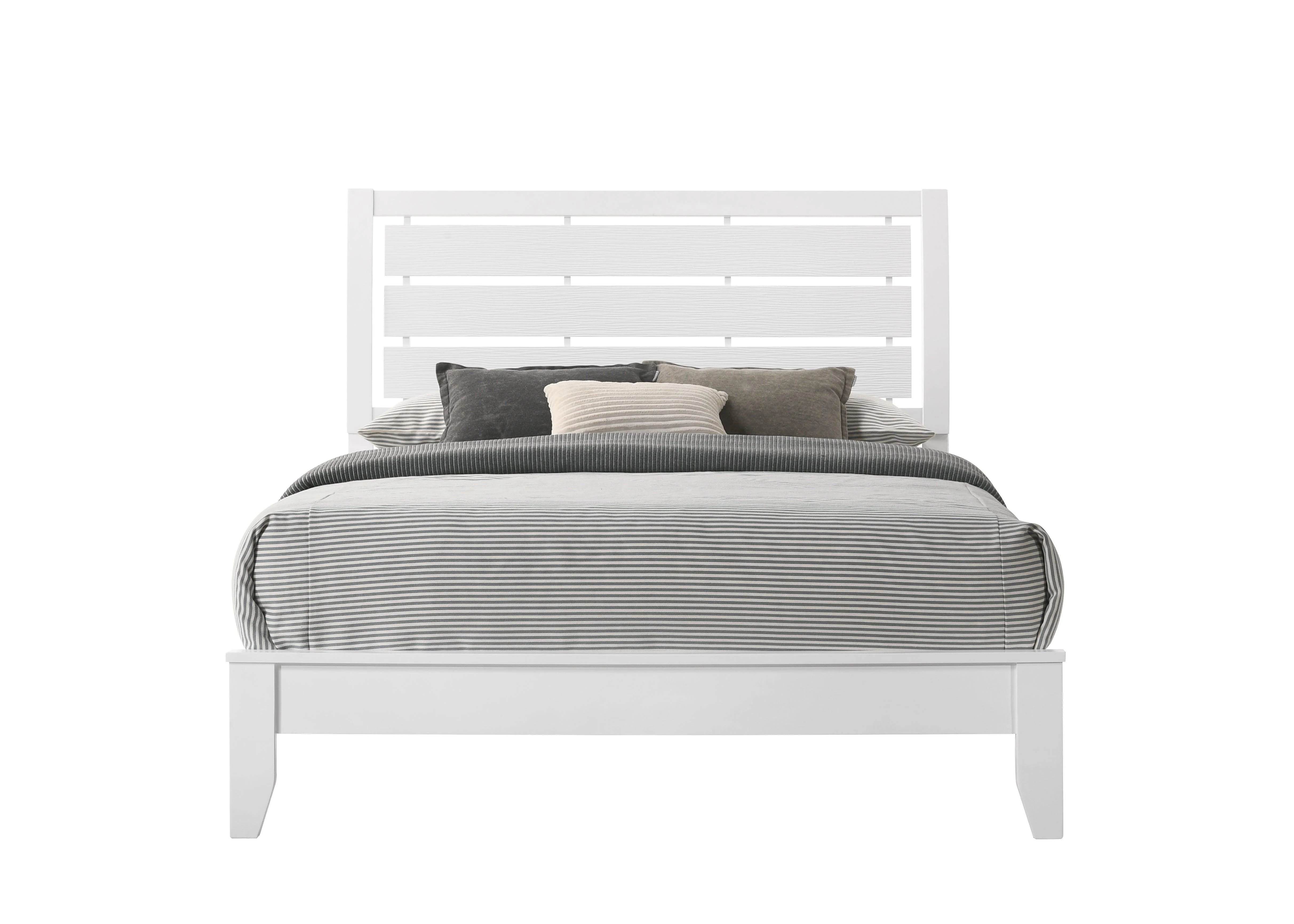 Evan White Veneer Sleigh Full Bed - Image 2