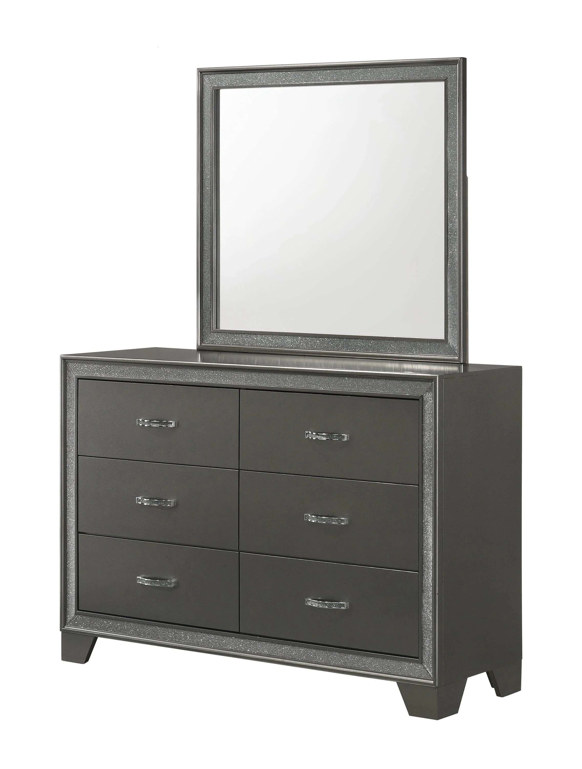 Kaia Chest Gray Crystal 5 Drawers - Image 2