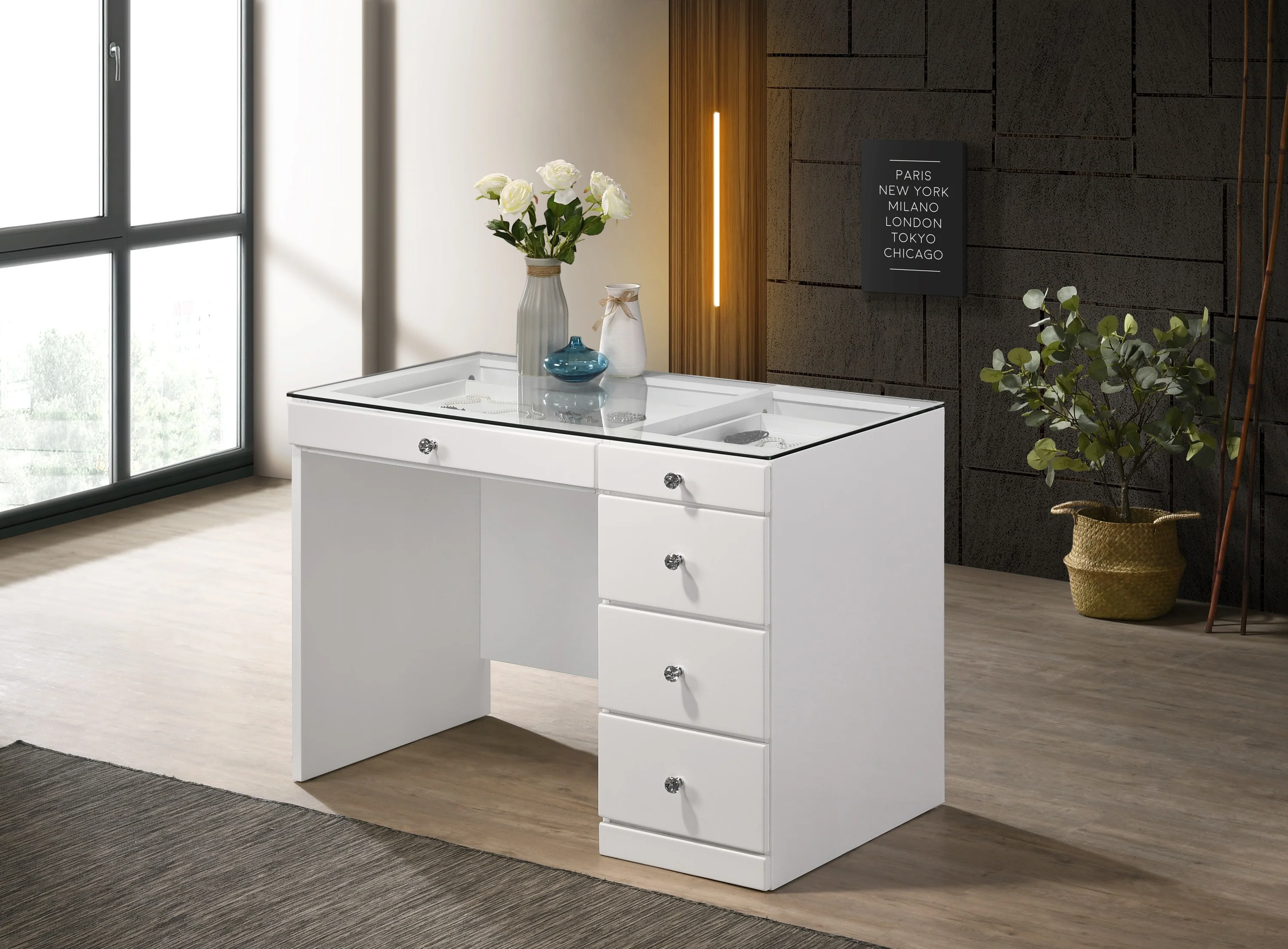 Morgan Luxo White Vanity Set - Image 2