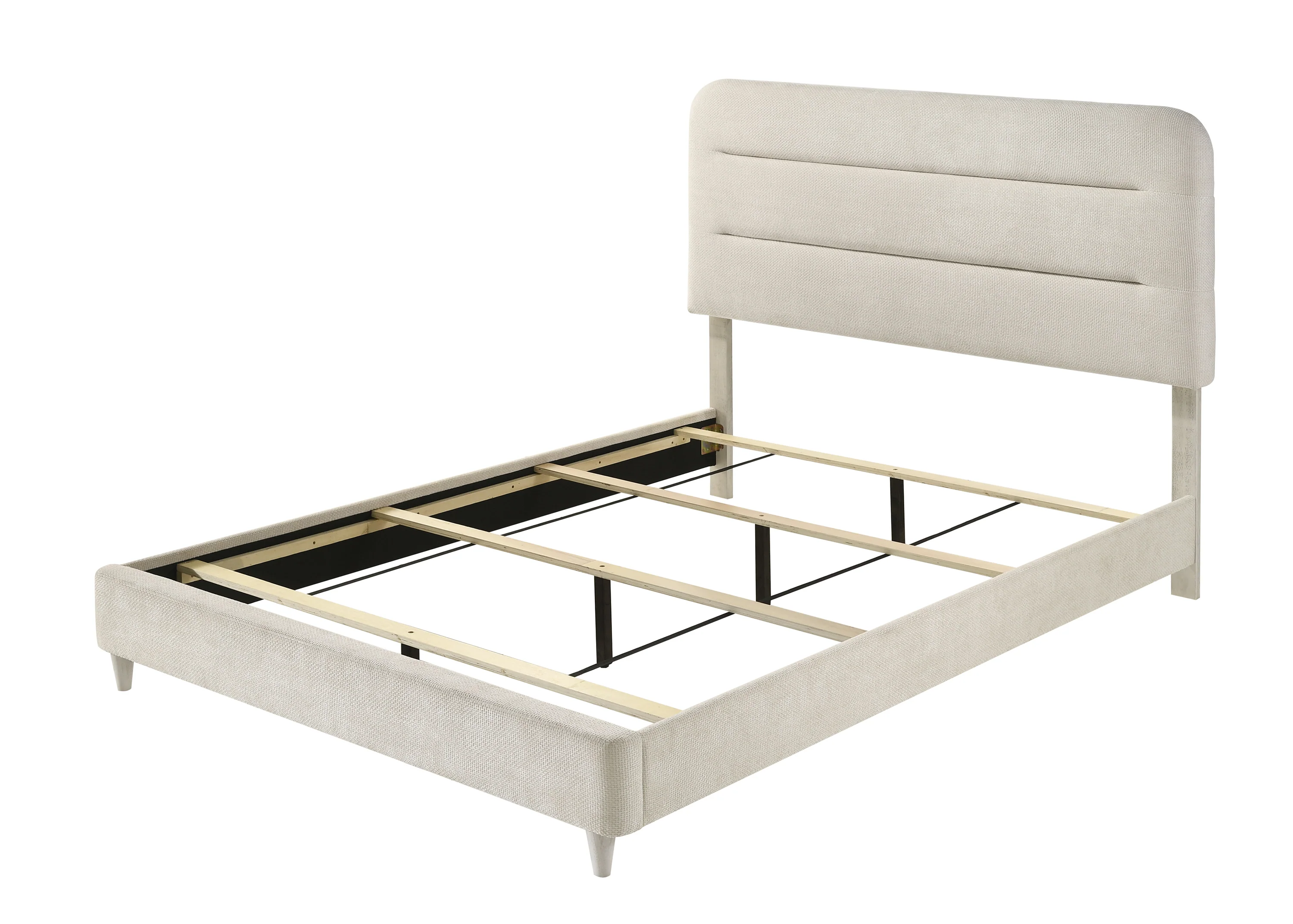 Nyomi White Upholstered Panel King Bed - Image 3